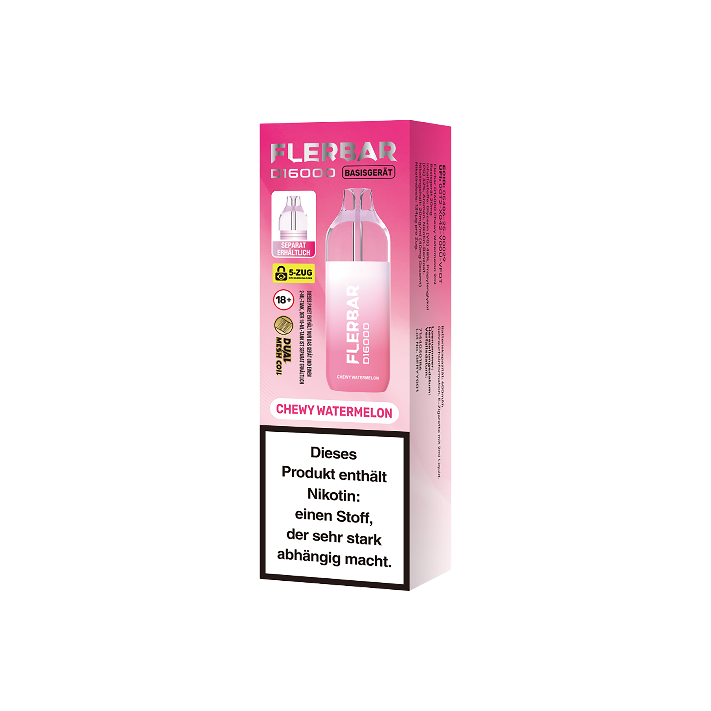 Flerbar D16000 Chewy Watermelon 12ml Einweg-Vape – 16000 Puffs 3