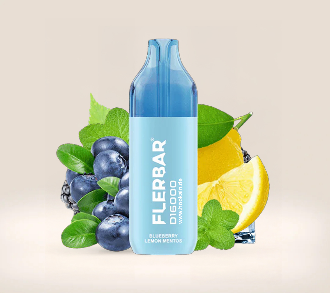 Flerbar D16000 Blueberry Lemon Mentos 12ml – 16000 Züge