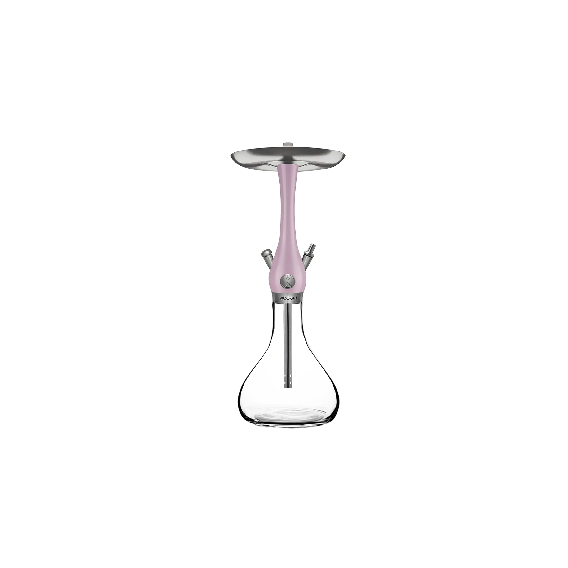WOOKAH Mini Smooth Clear Mauve Komplettset – Premium Shisha Bundle mit Holzmundstück & Lederschlauch 2