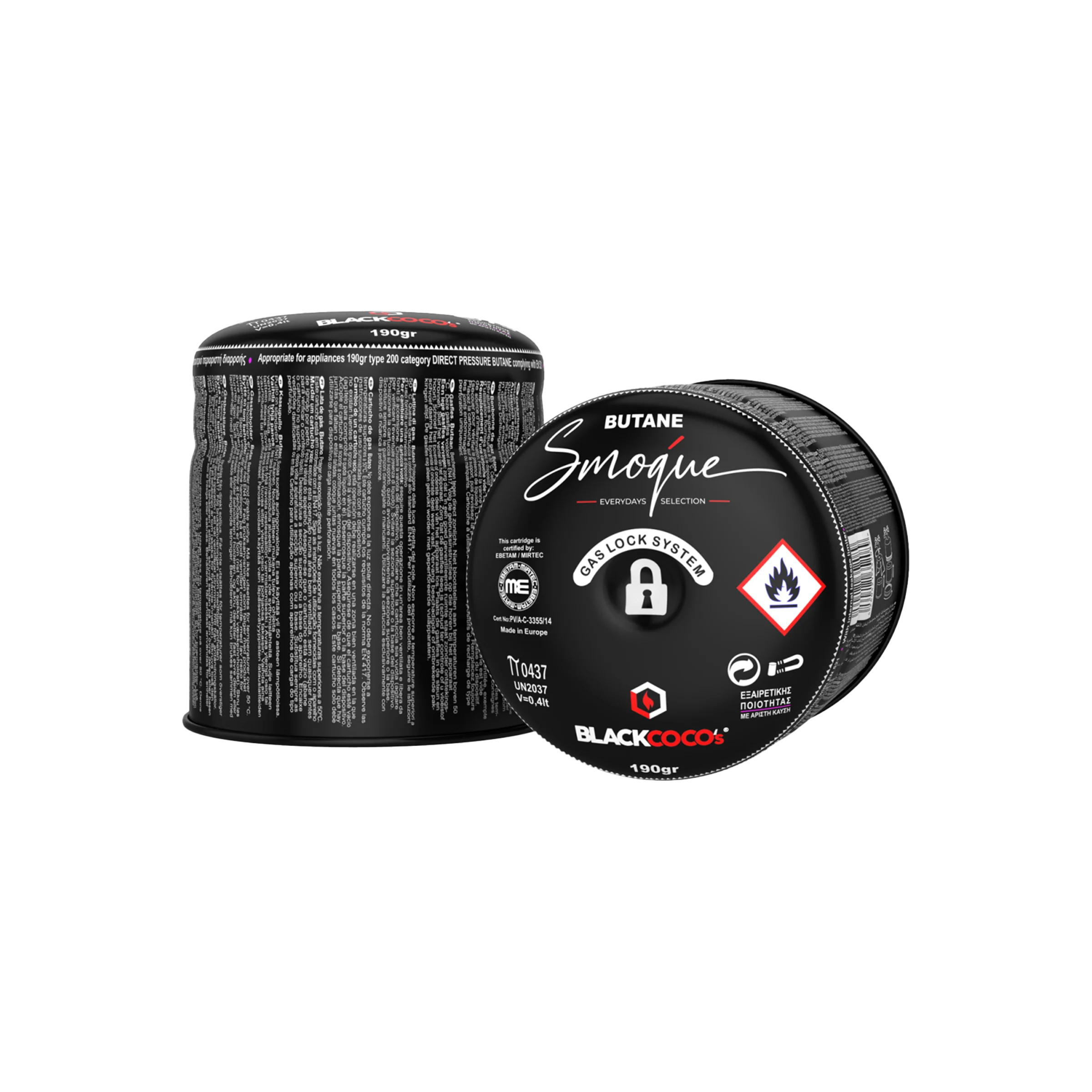 Smoque - GAS CARTRIDGE BLACK - 190 g - Gaskartusche f&uuml;r die Shisha g&uuml;nstig online kaufen