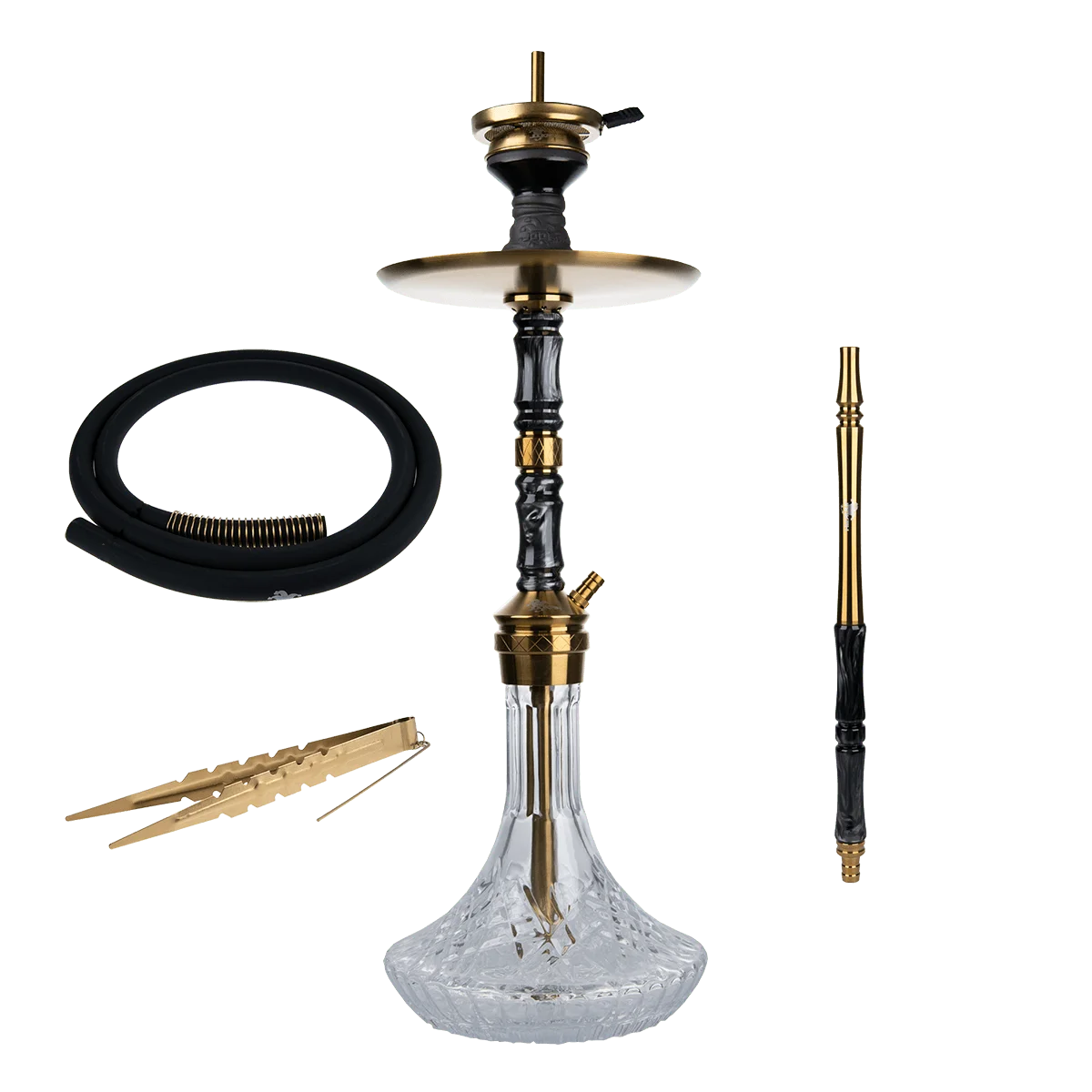 Jookah Edelstahl Shisha Set - Royal Flush - Gold - Black