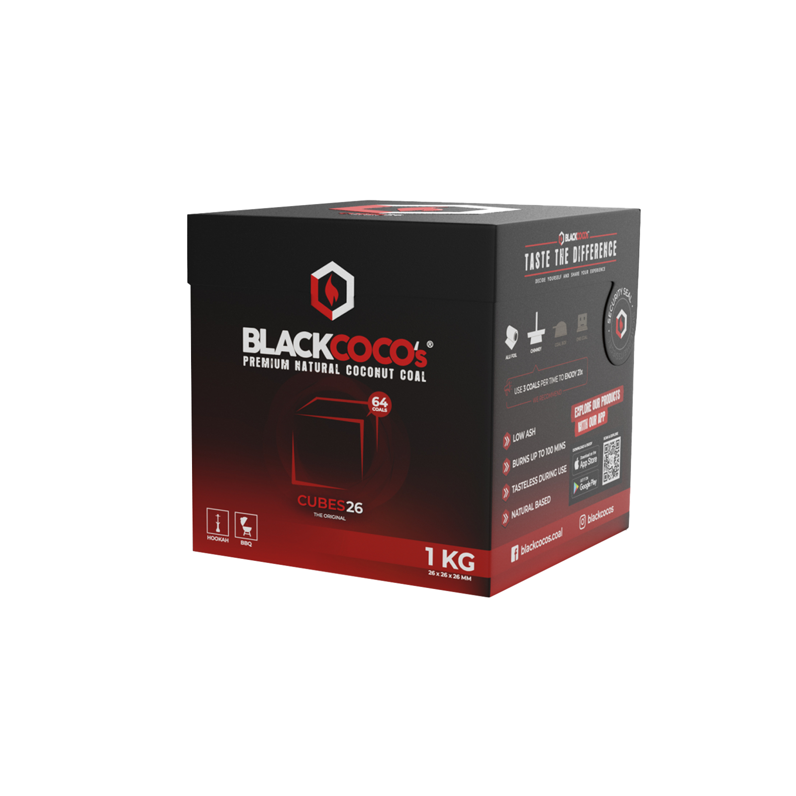 BLACKCOCO's Cubes 26 1 kg | Premium Naturkohle bestellen 2