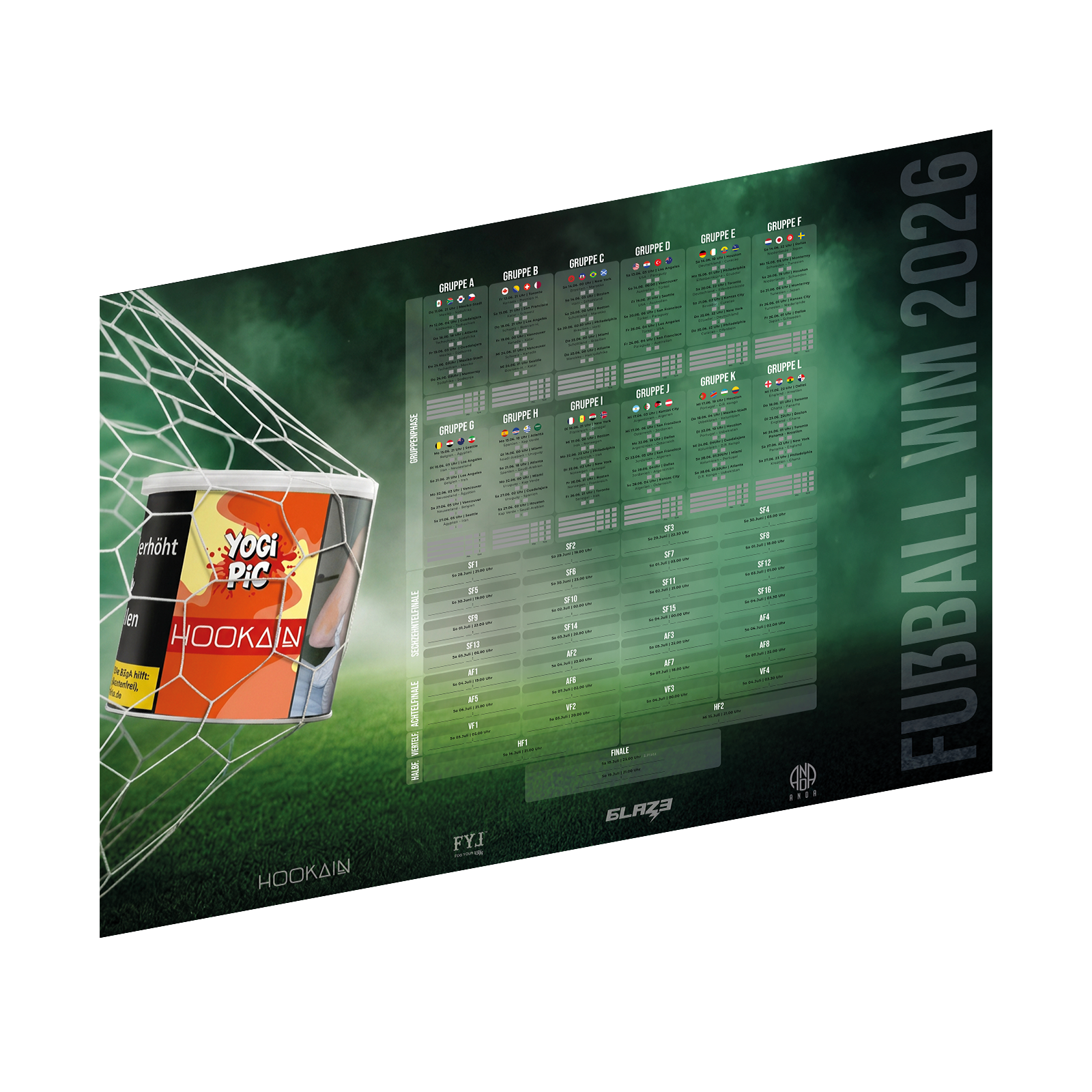 World Cup 2026 Schedule A2 Wall Poster &ndash; Writable