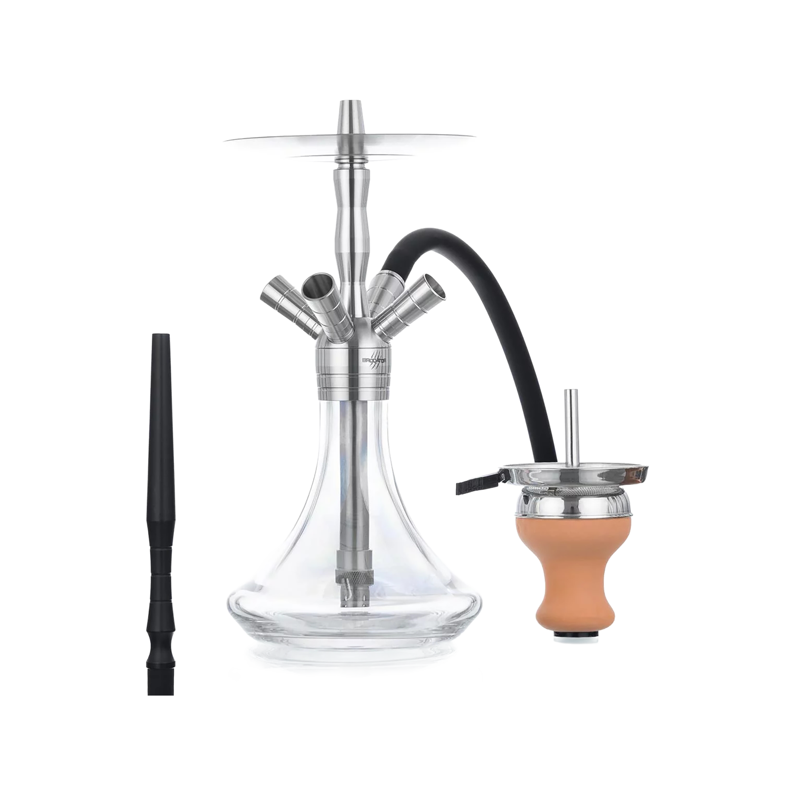 Aladin Mini Brodator Eagle 32 cm Shisha Edelstahl Kristallglas &ndash; kompakt & durchzugstark 1