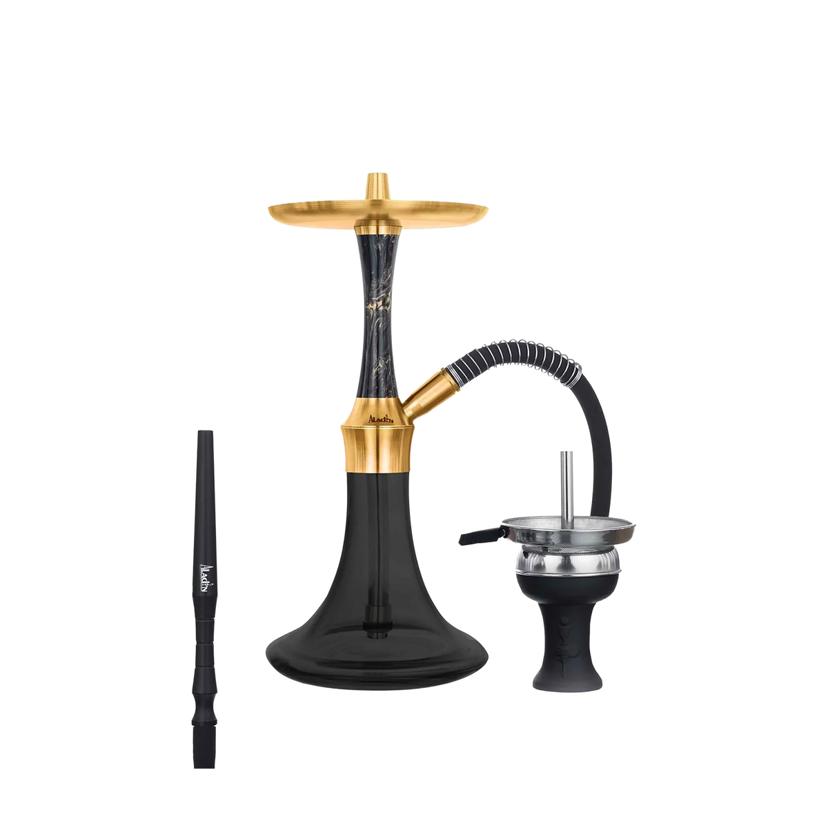 Aladin EPOX 360 Flat Black Gold &ndash; Shisha mit 9 Blow-Offs 1