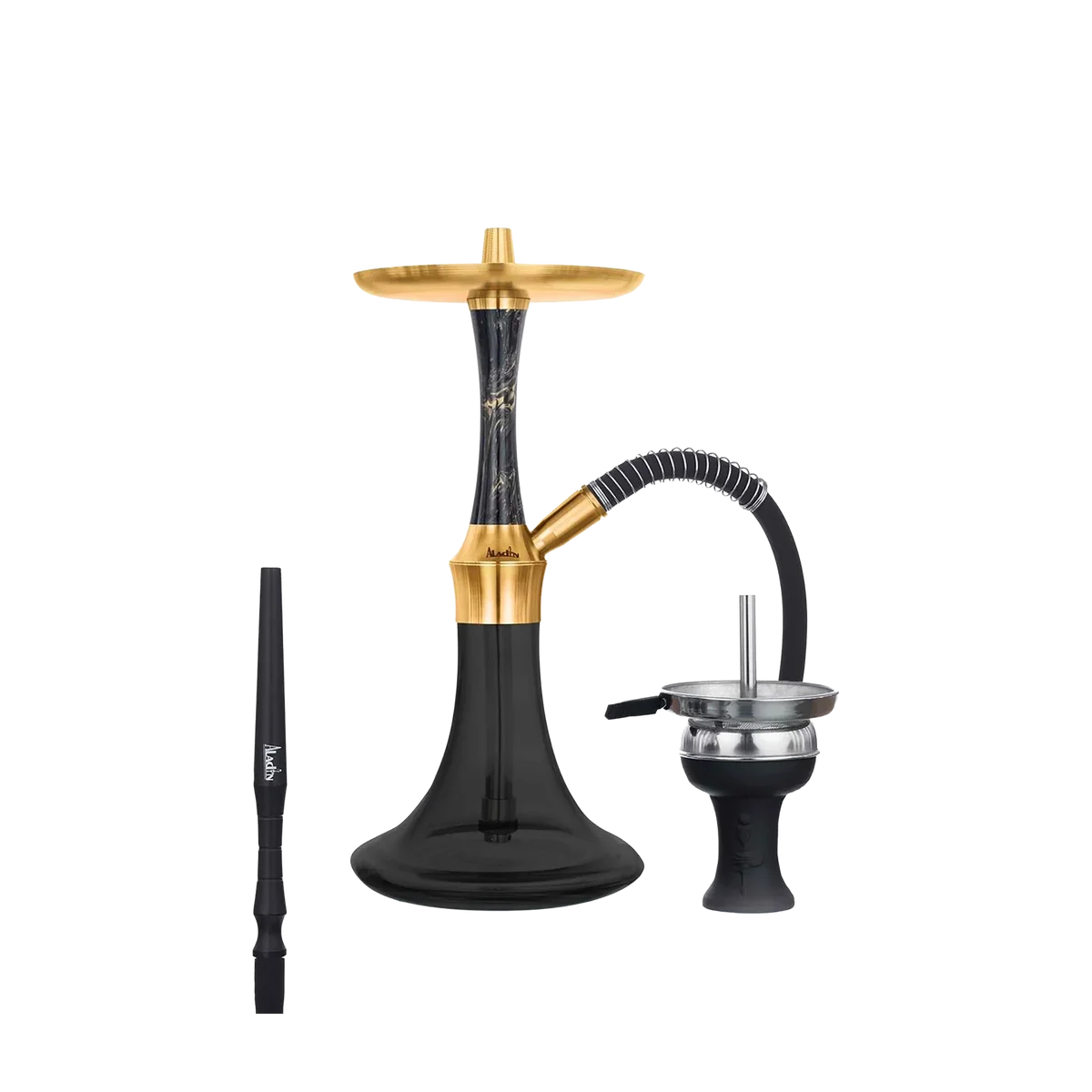 Aladin EPOX 360 Flat Black Gold &ndash; Shisha mit 9 Blow-Offs 1