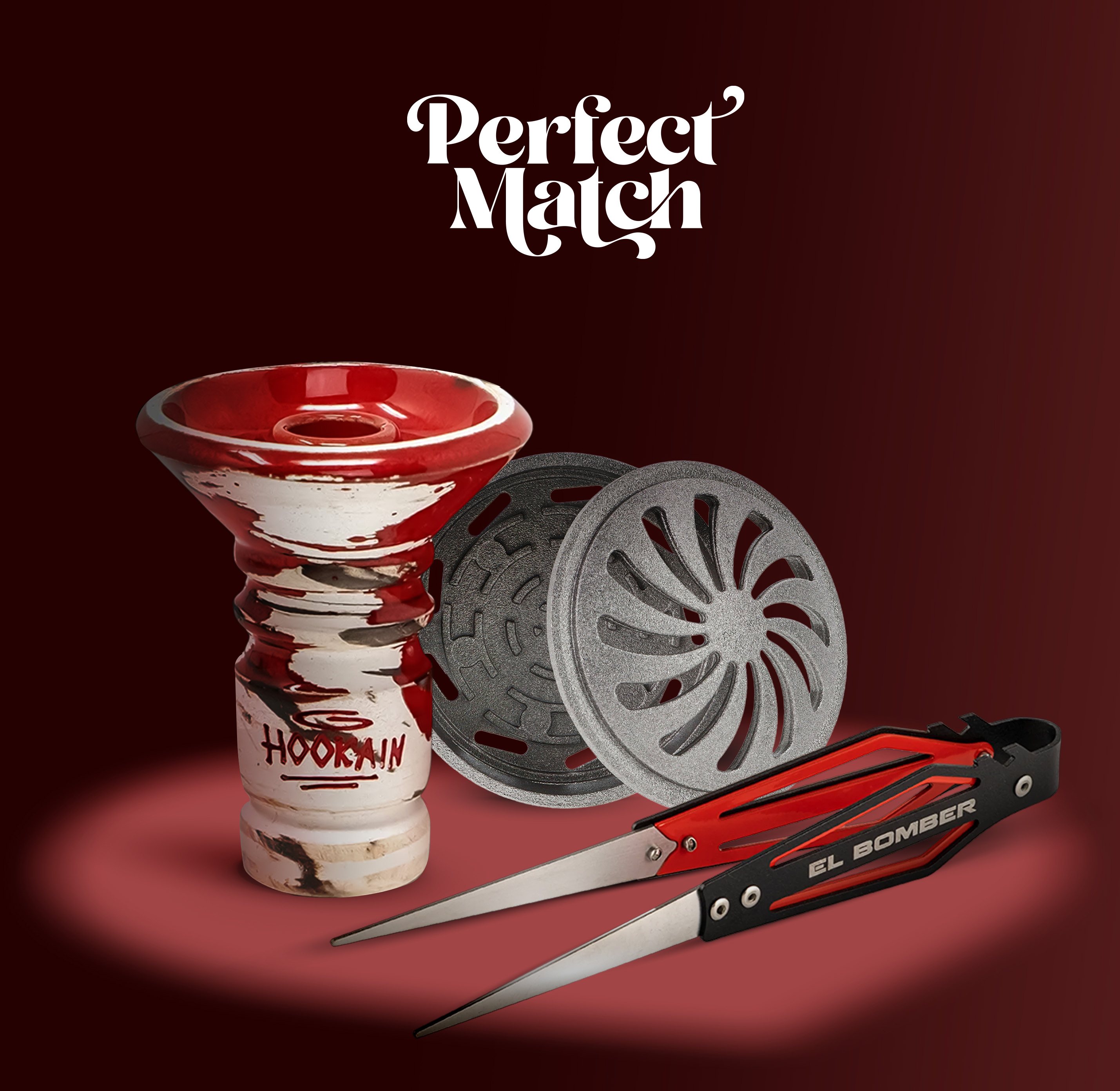 Hookain Perfect Match Bundle Shisha Zubehör – optimales Hitzemanagement 1
