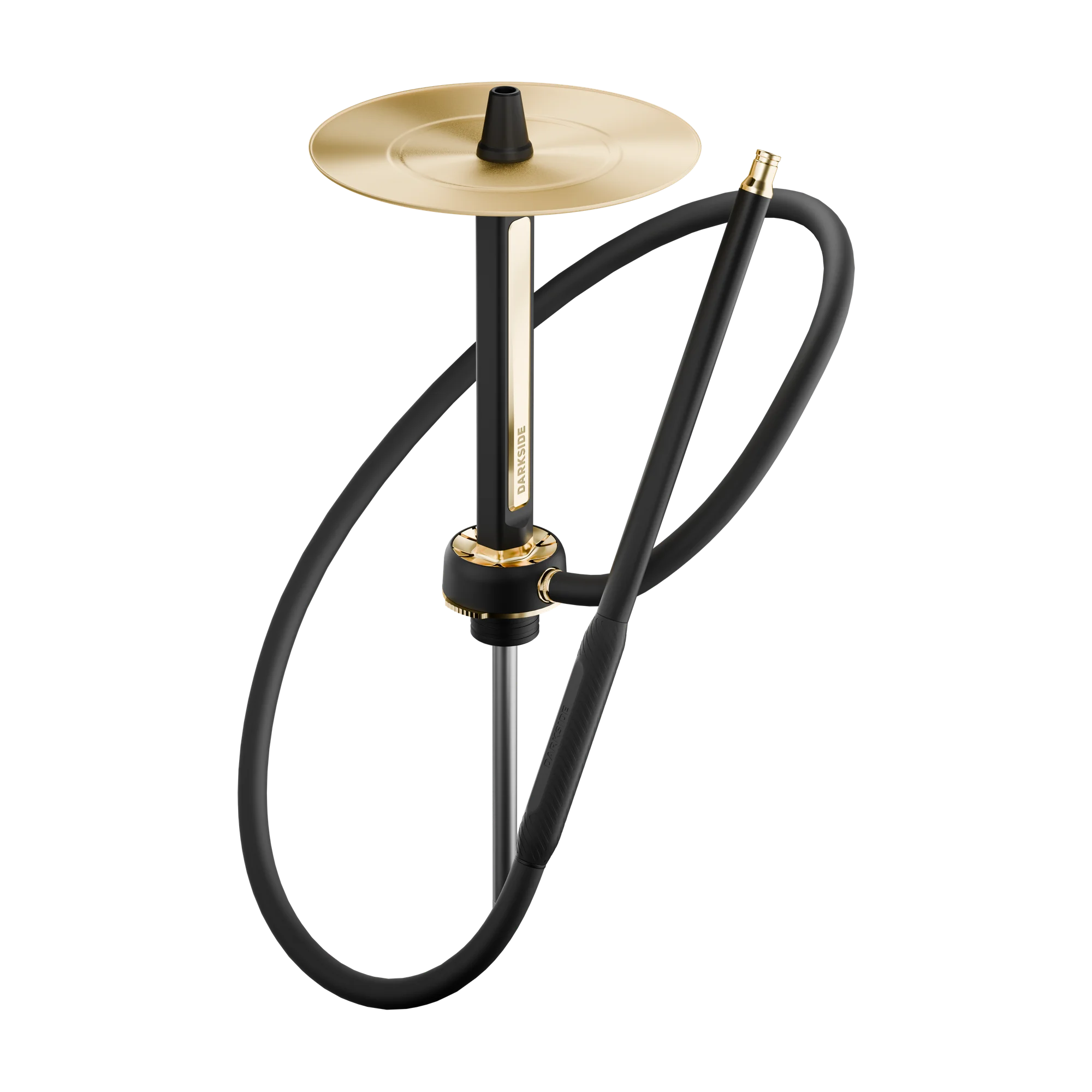 Darkside PRO Schwarz/Gold Rauchs&auml;ule mit Silikonschlauch und Mundst&uuml;ck, ohne Glasbowl