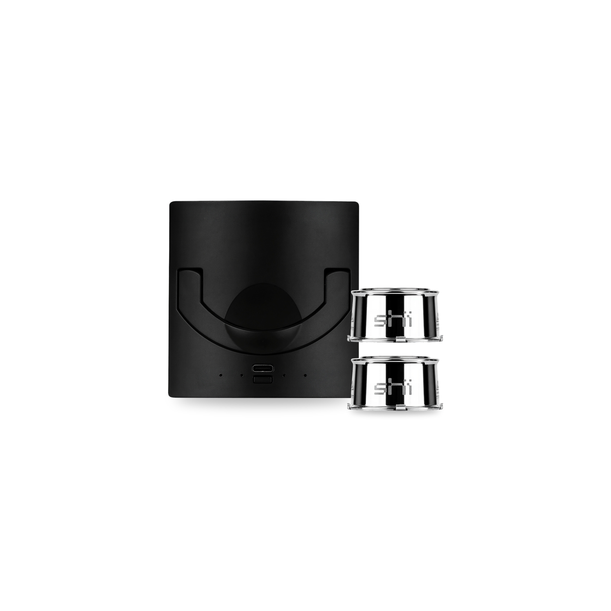 shii Session-Pack Ink Black: Battery L in Ink Black und zwei Ersatz-Pods aus Edelstahl