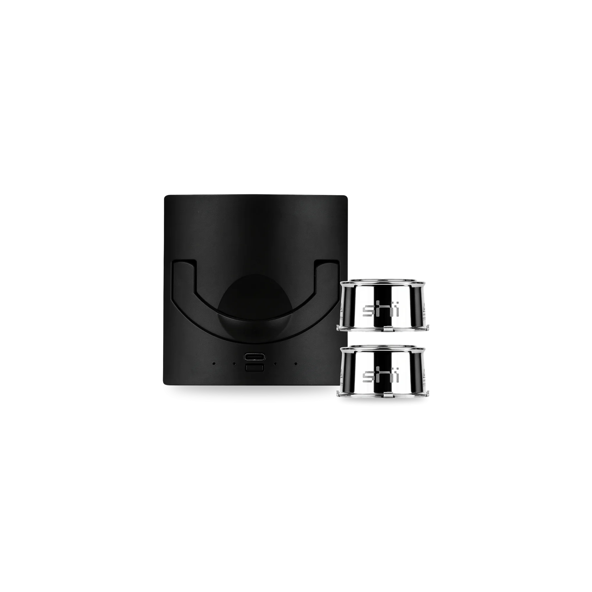 shii Session-Pack Ink Black: Battery L in Ink Black und zwei Ersatz-Pods aus Edelstahl