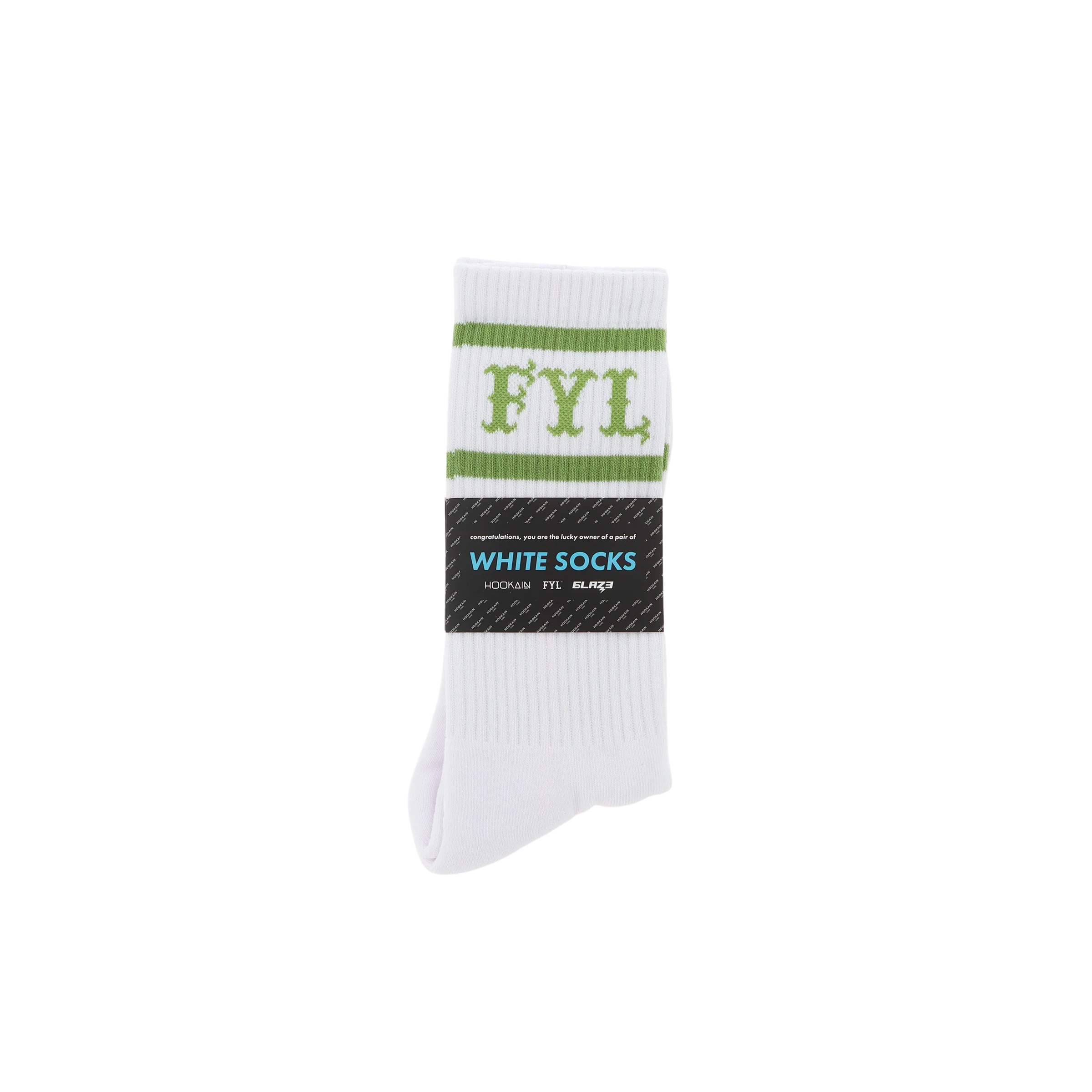 White Socks - FYL - Sage Green - L