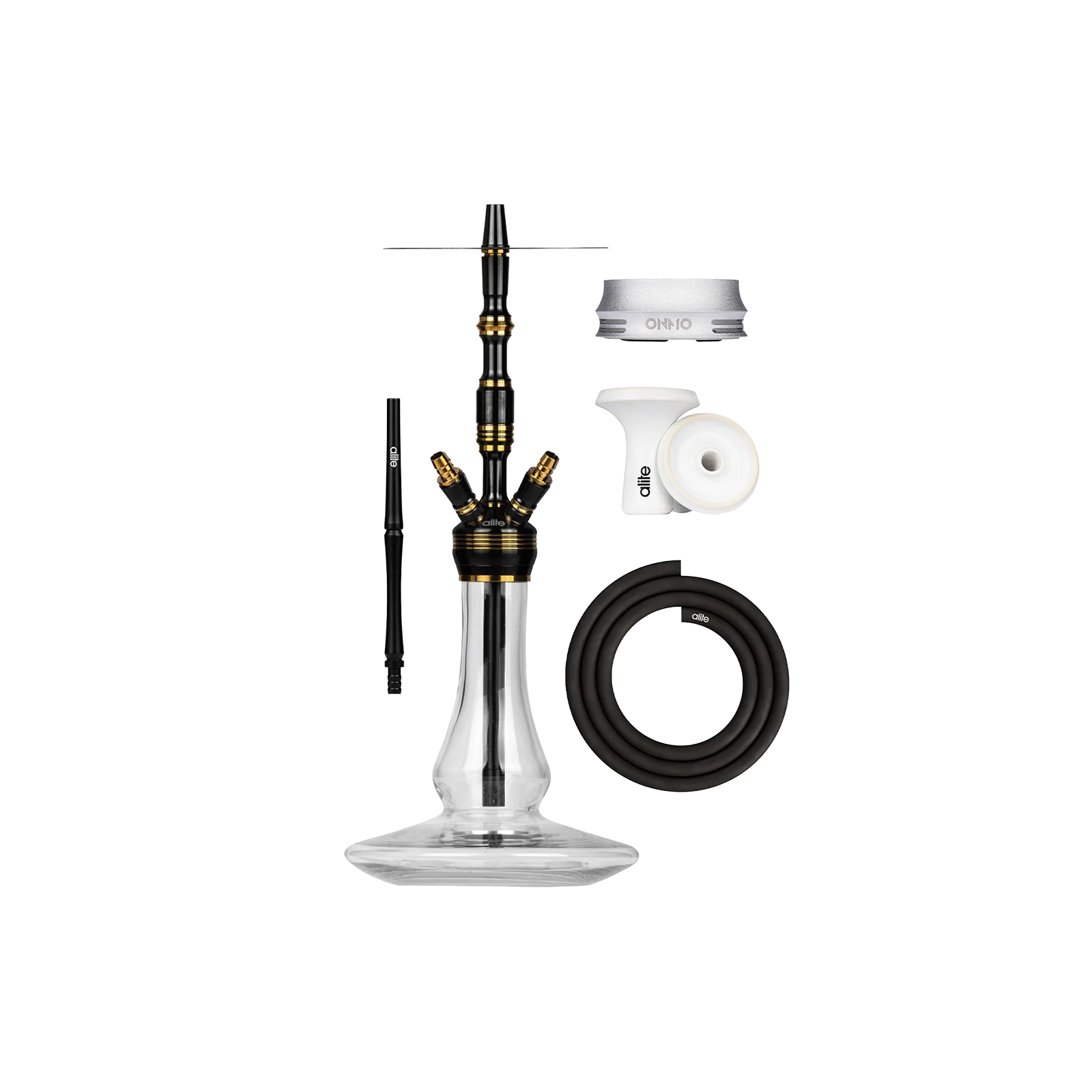 Alite Bash Squad Schwarz Gold Wasserpfeife – Hochwertig & Modern 1