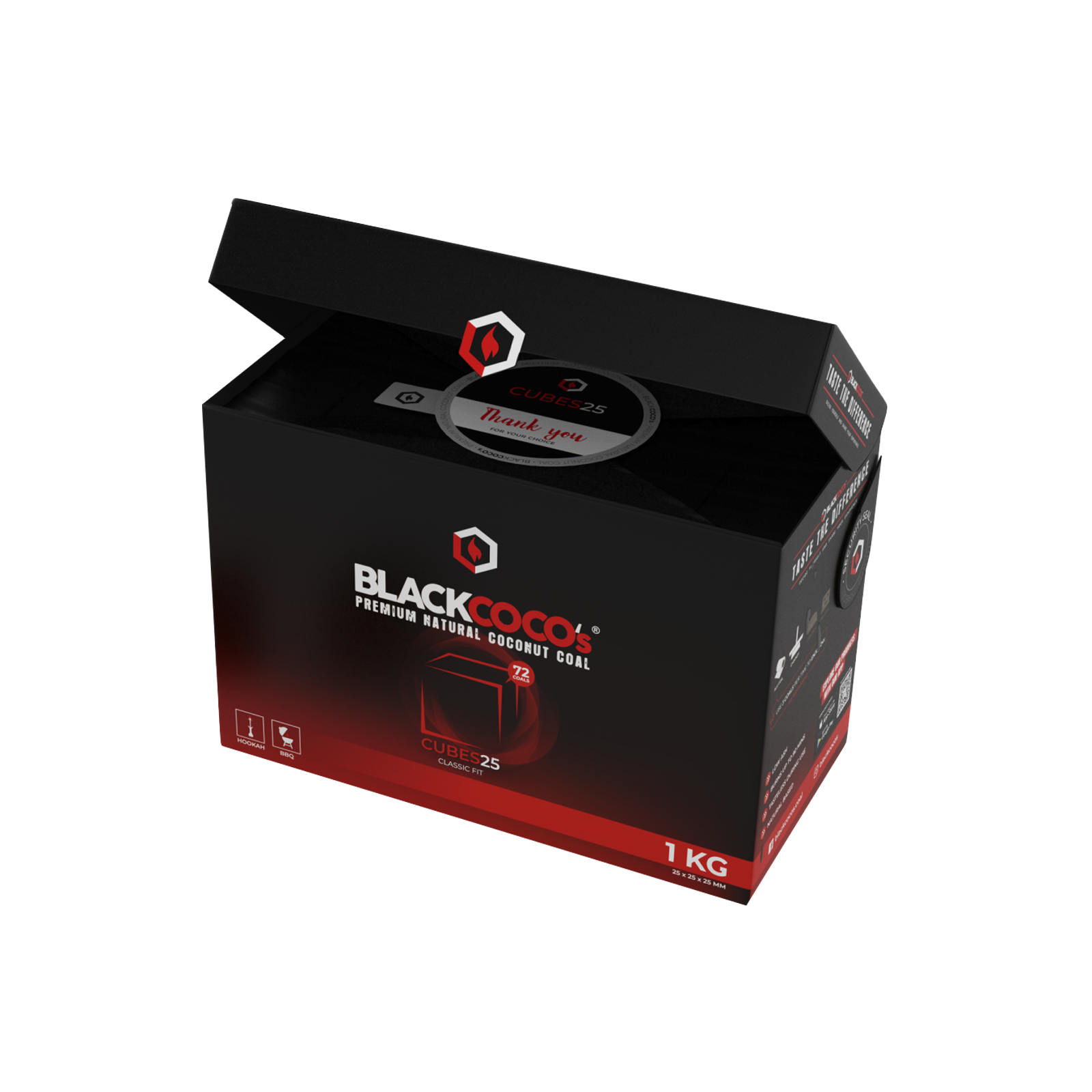 BLACKCOCO's Cubes 25 1 kg | Premium Naturkohle bestellen 3
