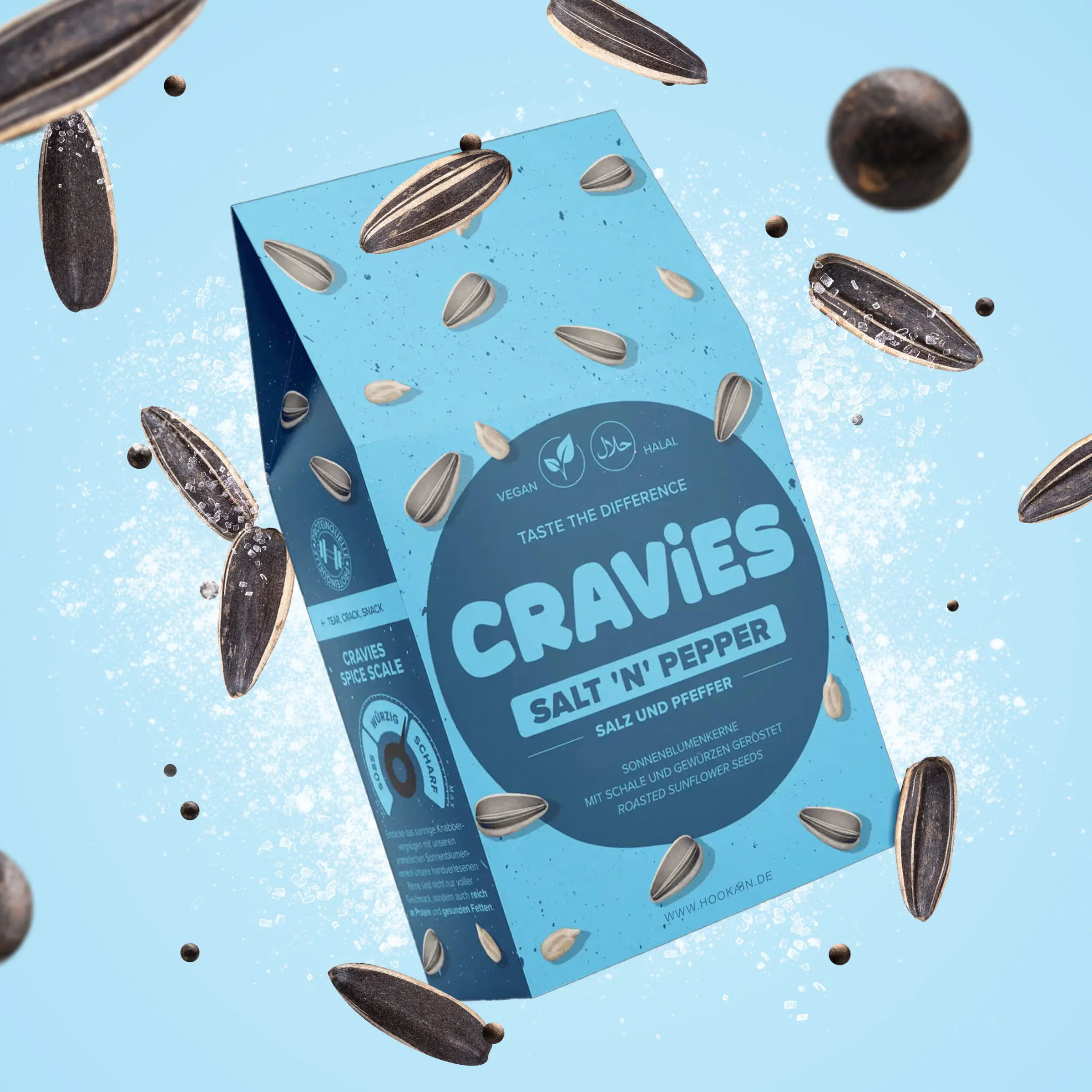 Cravies - Salt 'n' Pepper - Sonnenblumenkerne - 60 g Cravies Sonnenblumenkerne Salt 'n' Pepper 60g | Günstig Online 1