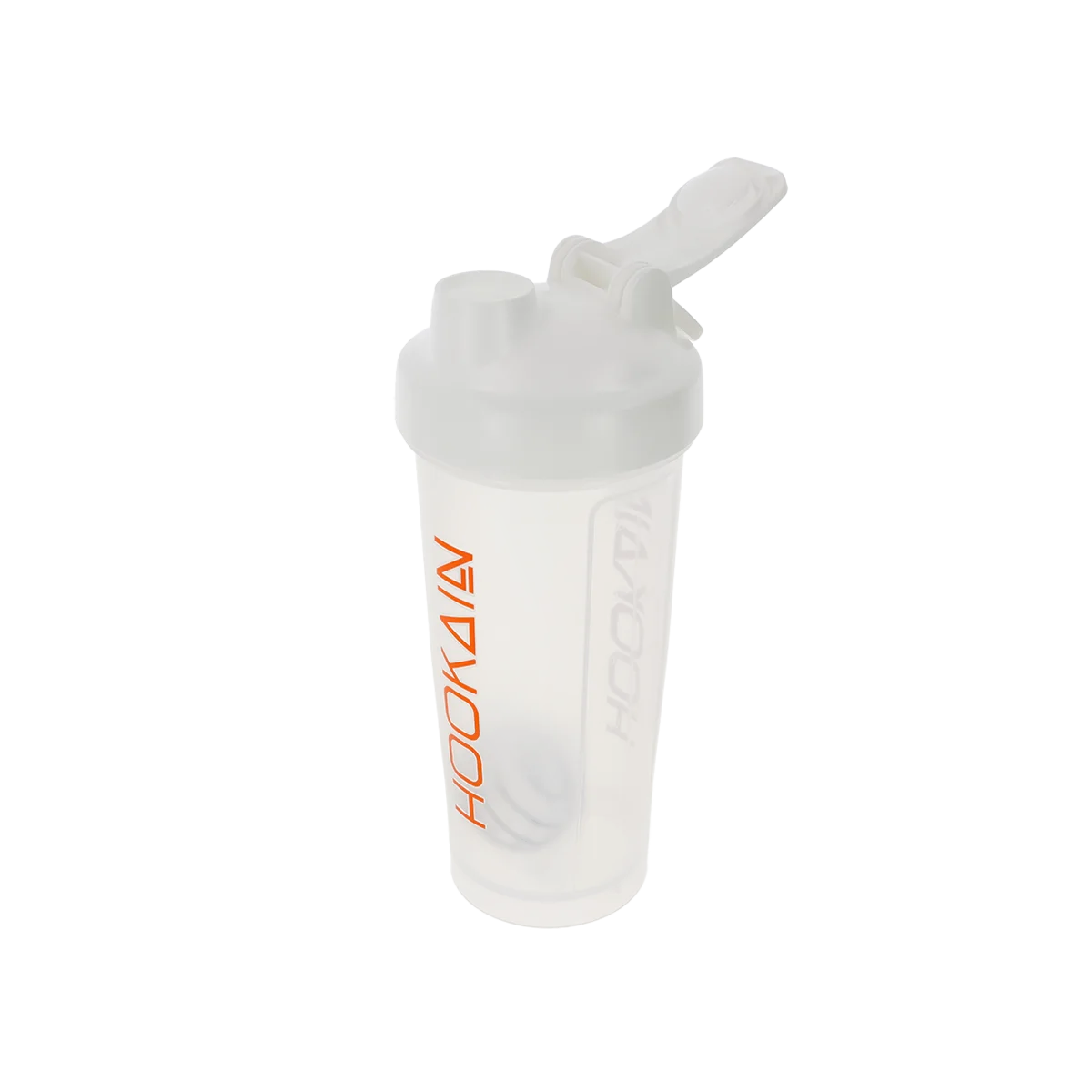 Hookain Shaker White Orange – Protein Shaker 600 ml mit Edelstahlkugel & UV-Logo 4