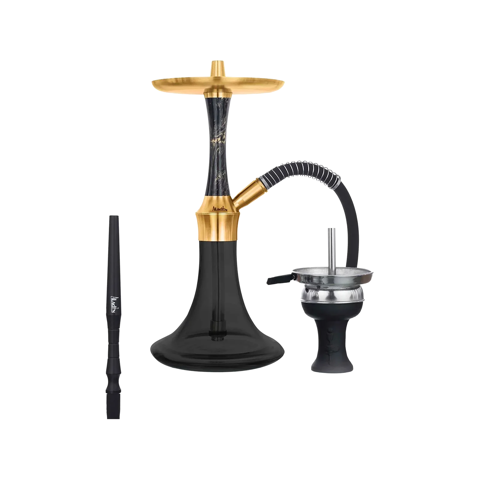 Aladin EPOX 360 Flat Black Gold – Shisha mit 9 Blow-Offs 1