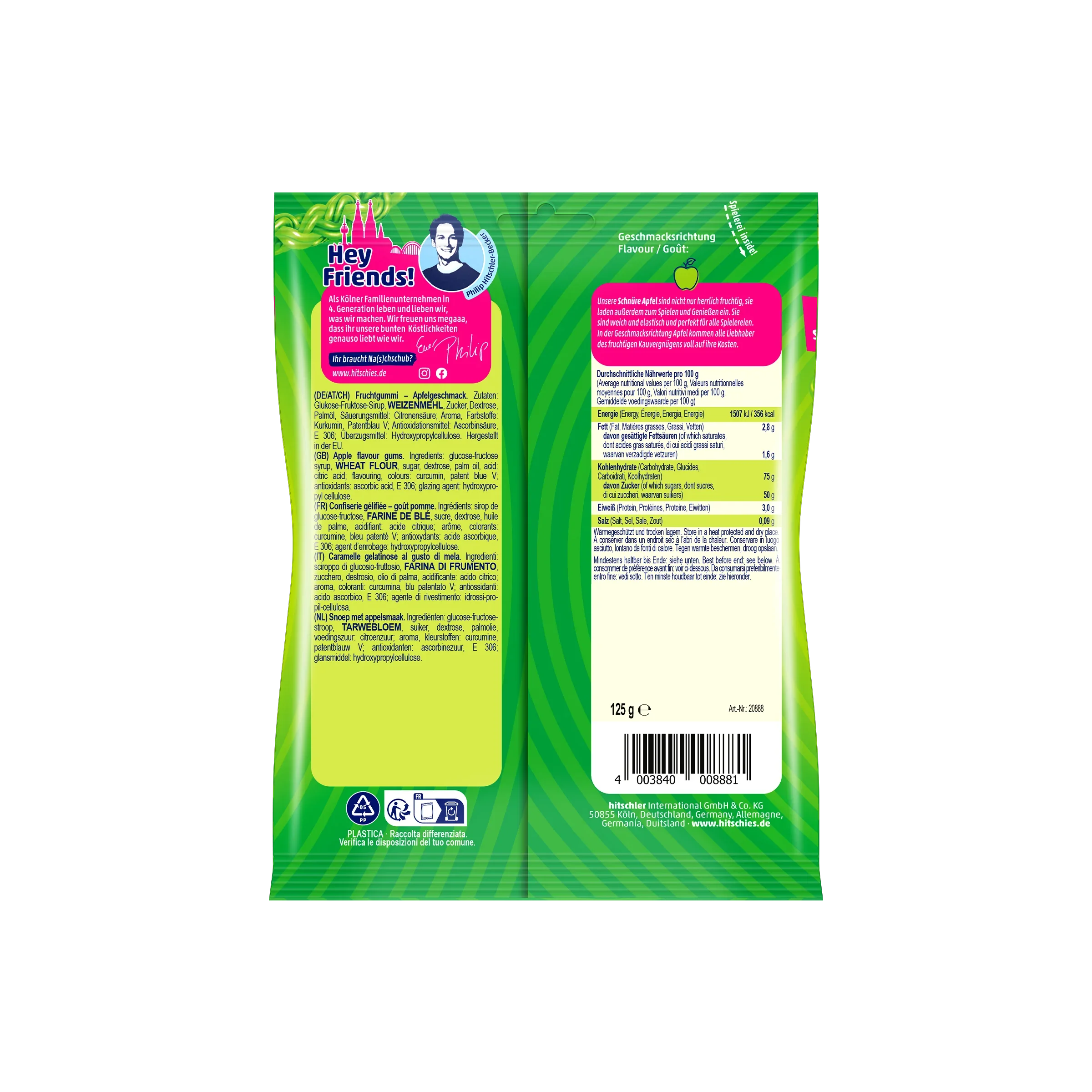 Hitschies Schnüre Apfel 125 g | Candys günstig online 3