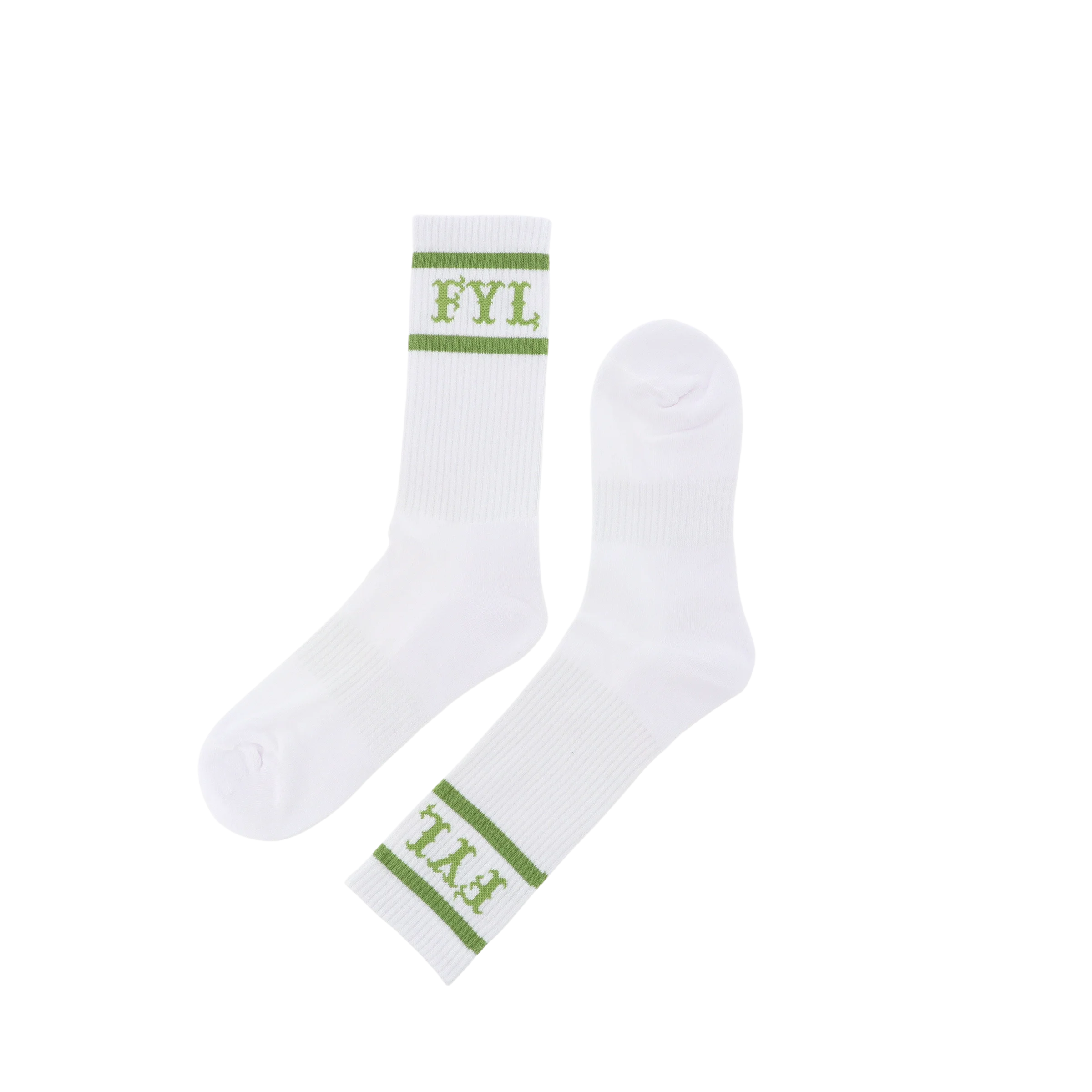 White Socks - FYL - Sage Green - L