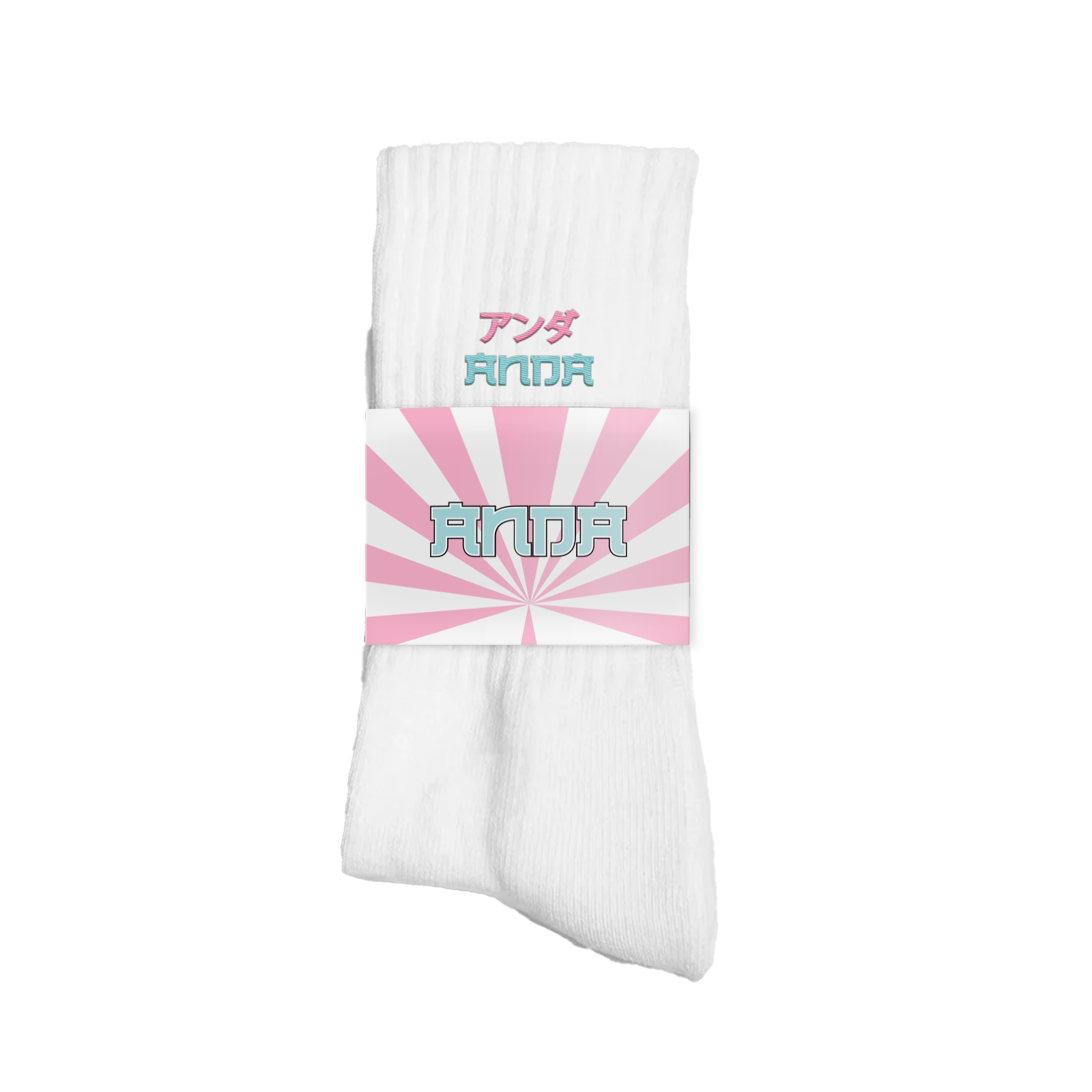 White Socks - Anda - Japan Pink  | Sportsocken 2
