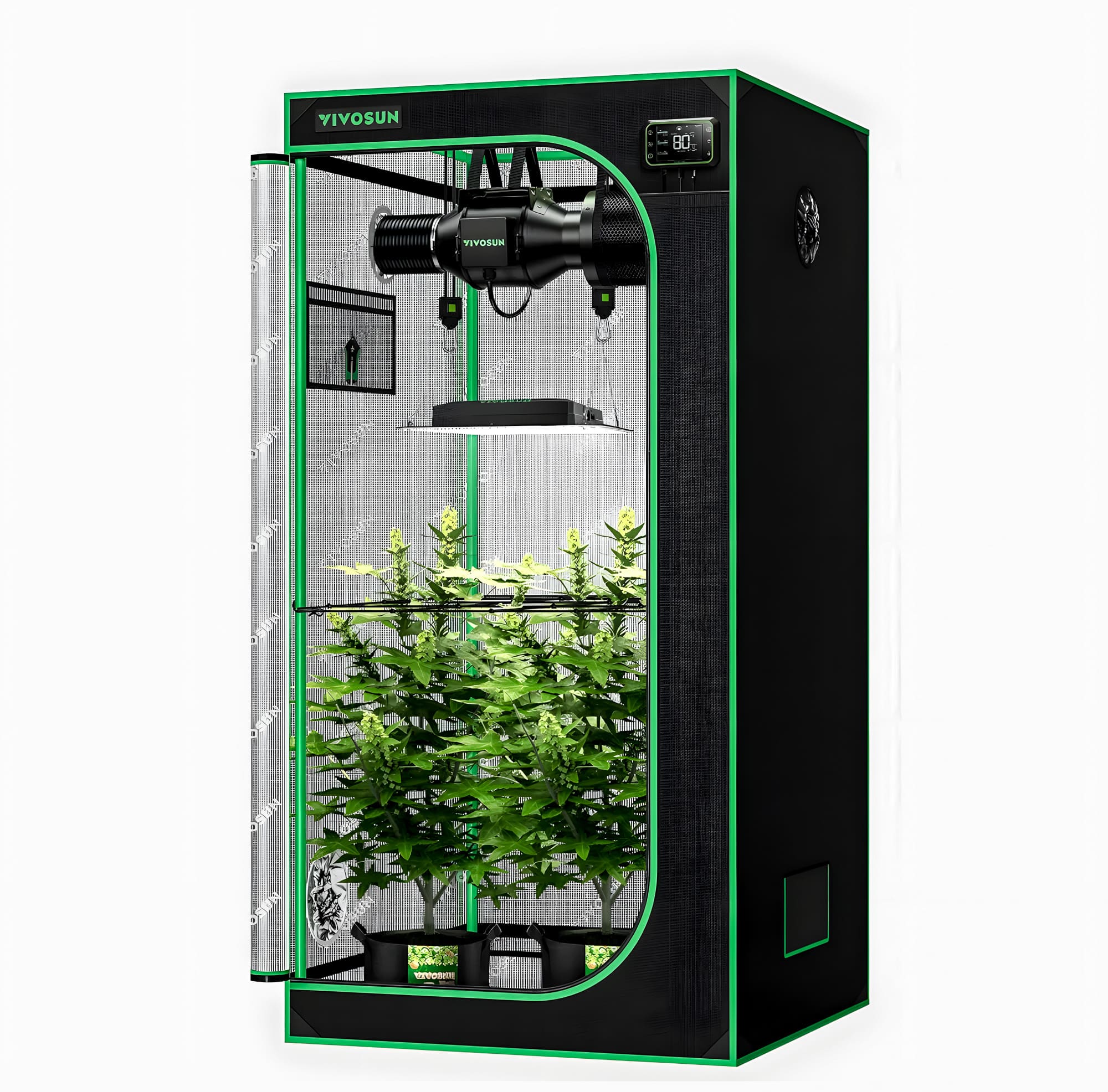 Vivosun Smart Growbox 80x80x160 cm mit AeroLight LED, AeroZesh Belüftung und GrowHub Controller 2 Vivosun Smart Growbox 80x80x160 cm mit AeroLight LED, AeroZesh Belüftung und GrowHub Controller 2