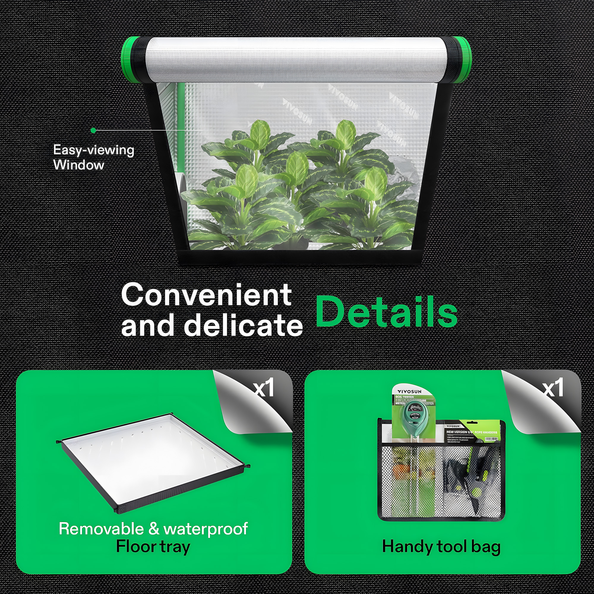 Komplettset für den Indoor-Anbau mit Vivosun Growbox, LED-Licht, Lüfter und Zubehör 6 Komplettset für den Indoor-Anbau mit Vivosun Growbox, LED-Licht, Lüfter und Zubehör 6