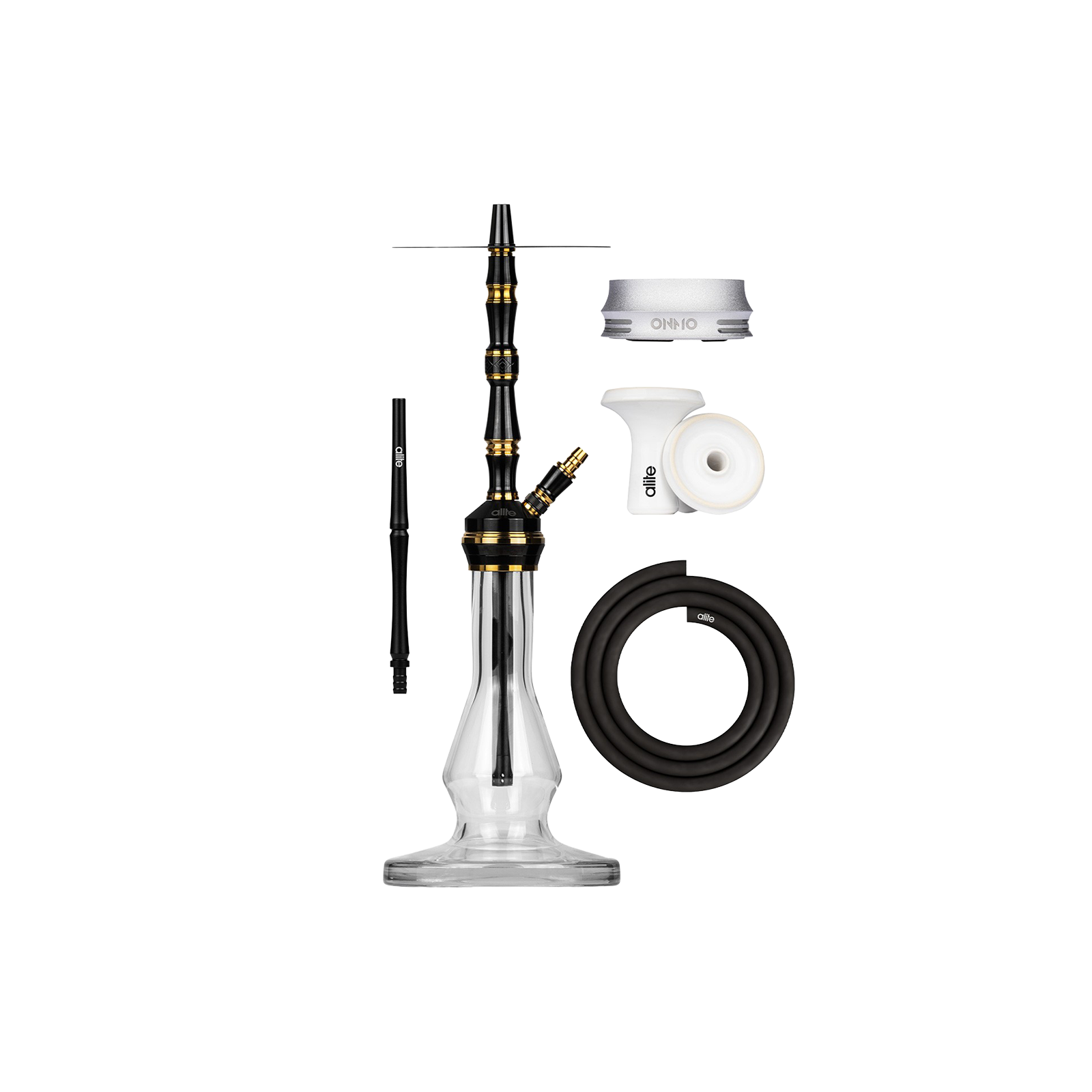 Alite Bash Lounge Black/Gold – Edelstahl Premium Shisha 1