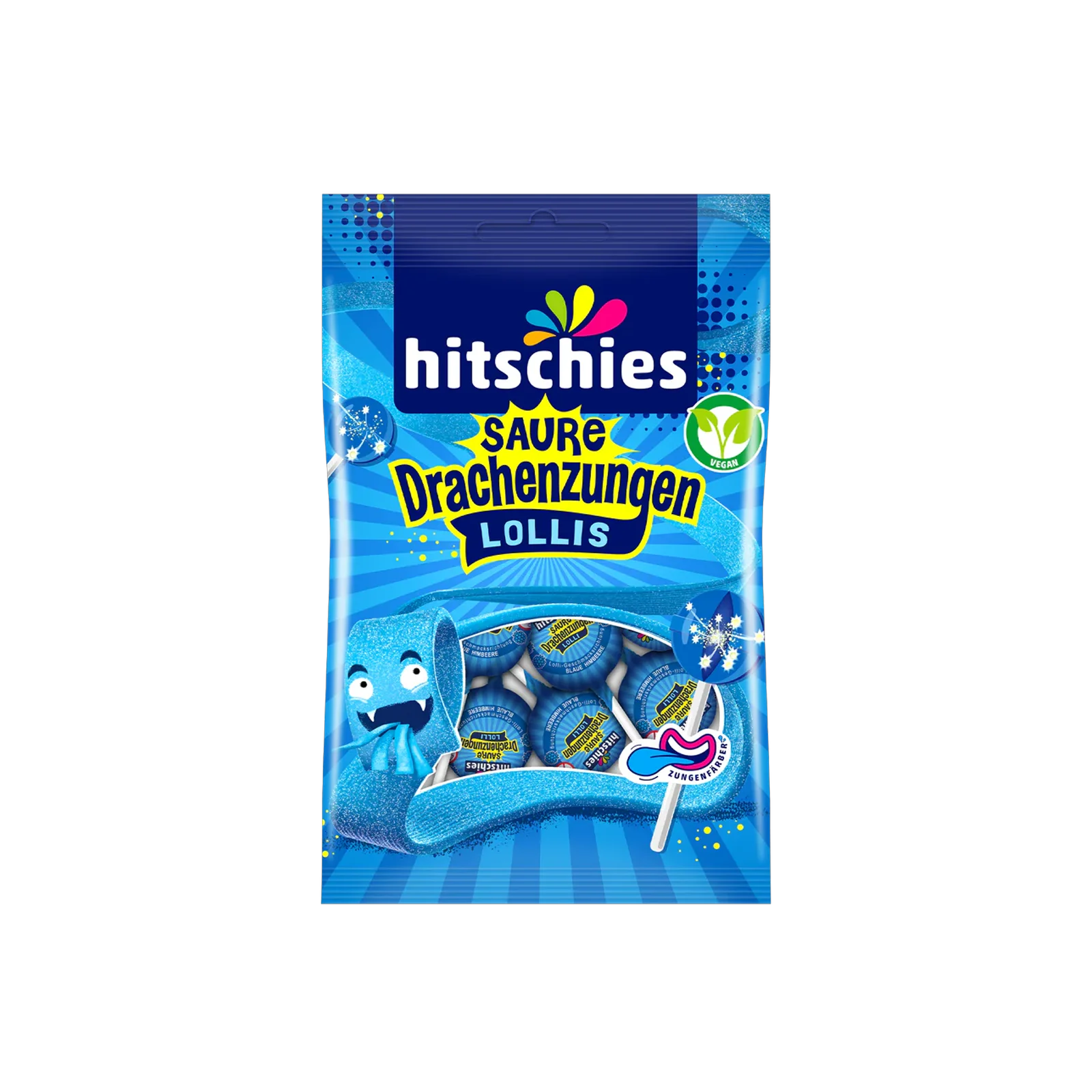 Hitschies - Saure Drachenzungen - Lollis - Blau 2