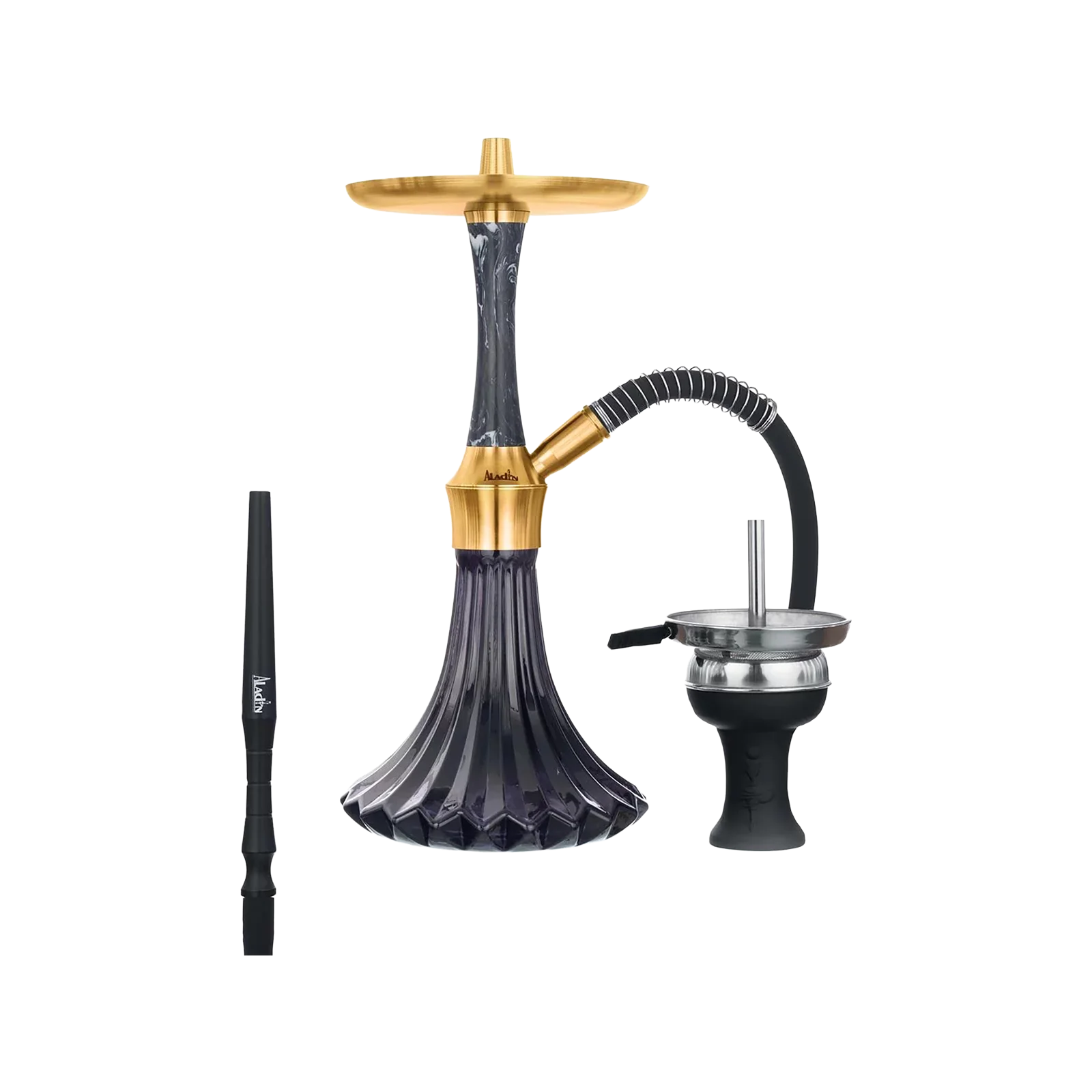 Aladin EPOX 360 Black Gold Pattern – Shisha mit 9 Blow-Offs 1