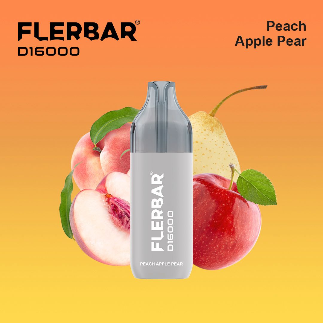 Flerbar D16000 Peach Apple Pear 12 ml E-Zigarette – 16000 Züge 2