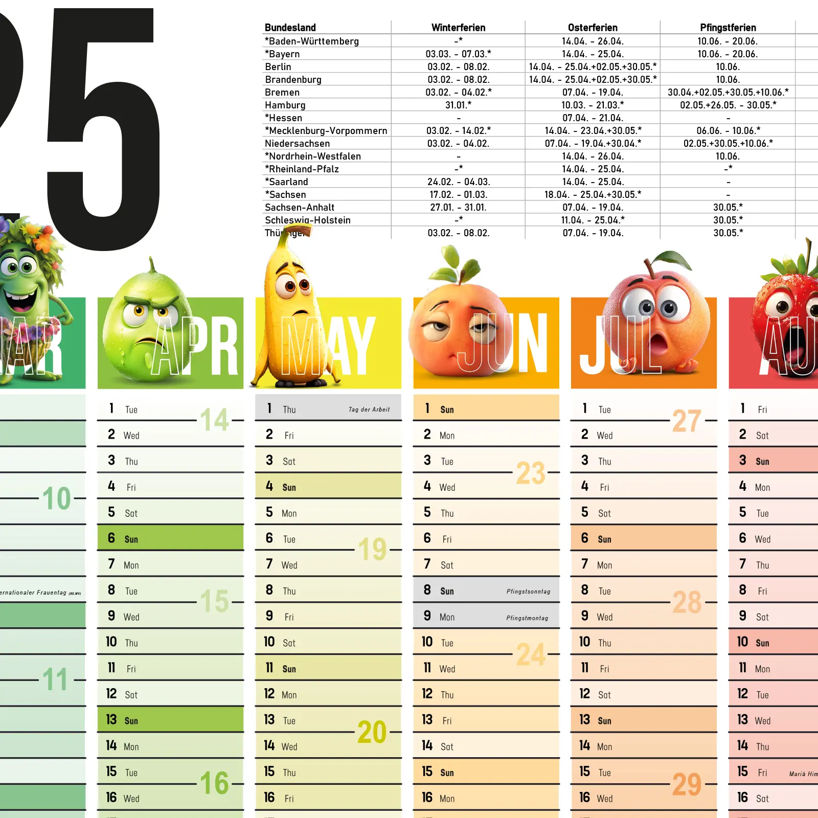 Hookain Wandkalender 2025 – XXL A1 Kalender mit allen Terminen & Feiertagen 3 Hookain Wandkalender 2025 – XXL A1 Kalender mit allen Terminen & Feiertagen 3