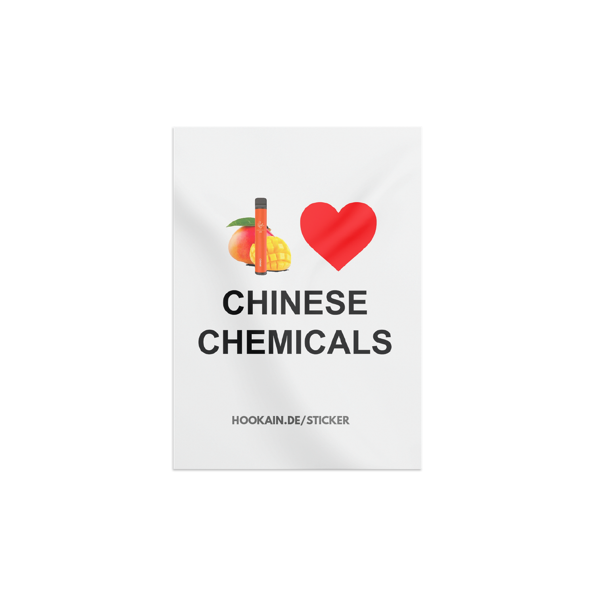 Hookain - Sticker - I Love Chinse Chemicals - 7.4 x 7.4 cm