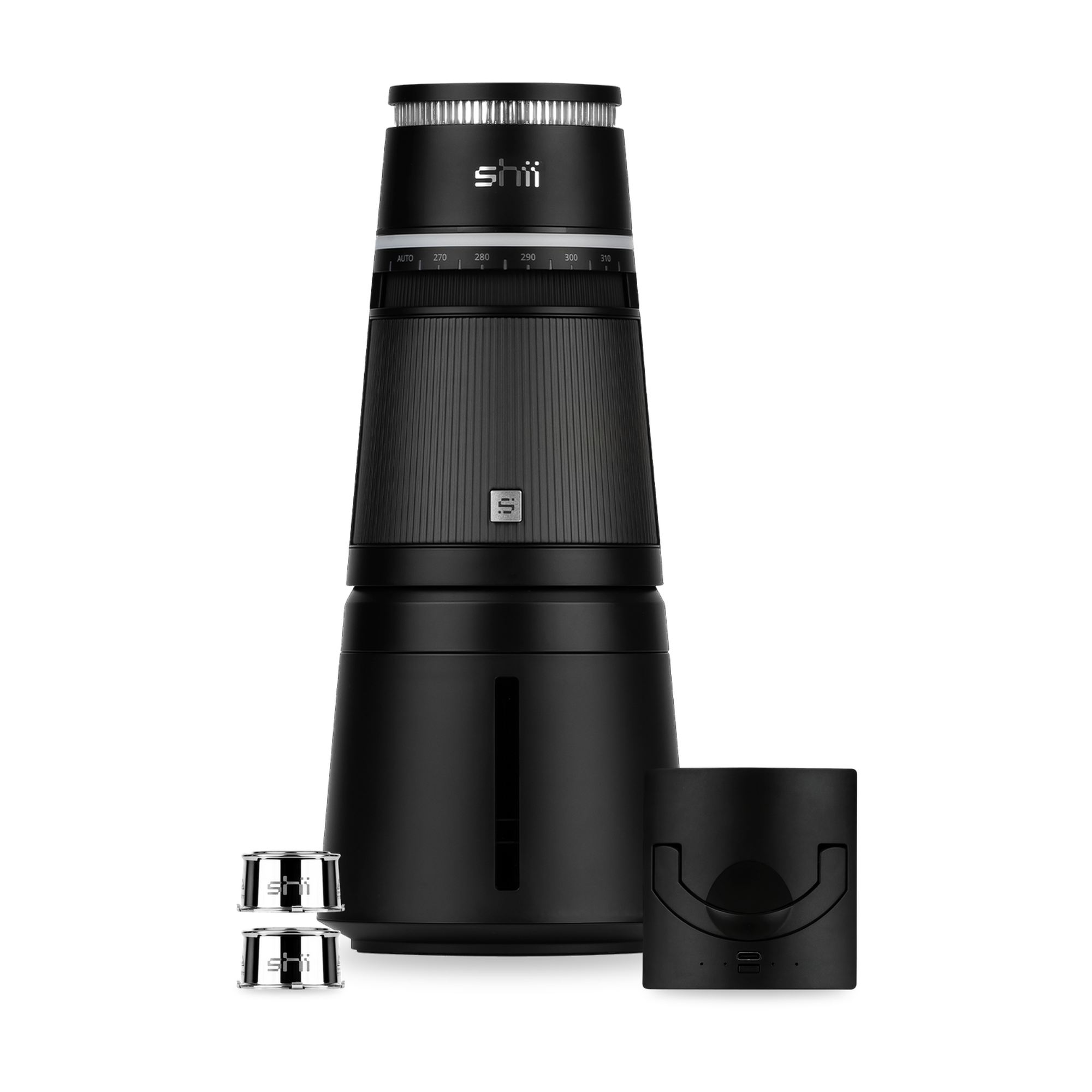 shii Komplett-Set Ink Black: elektronische Shisha in Ink Black, zus&auml;tzliche Battery L in Ink Black und zwei Ersatz-Pods aus Edelstahl