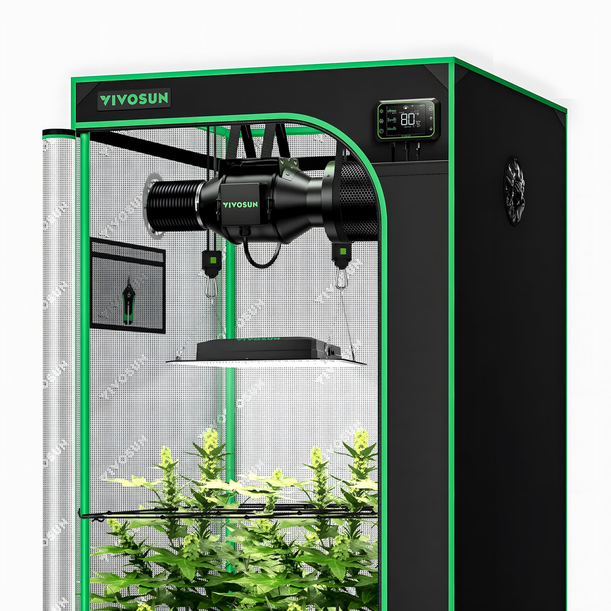 Vivosun Smart Growbox 80x80x160 cm mit AeroLight LED, AeroZesh Belüftung und GrowHub Controller 3 Vivosun Smart Growbox 80x80x160 cm mit AeroLight LED, AeroZesh Belüftung und GrowHub Controller 3