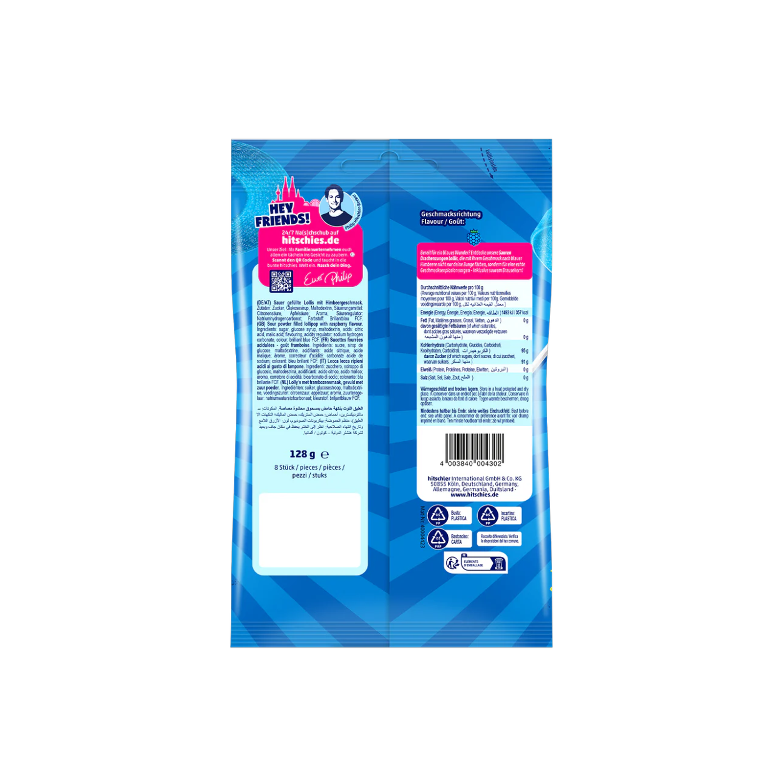Hitschies - Saure Drachenzungen - Lollis - Blau 3