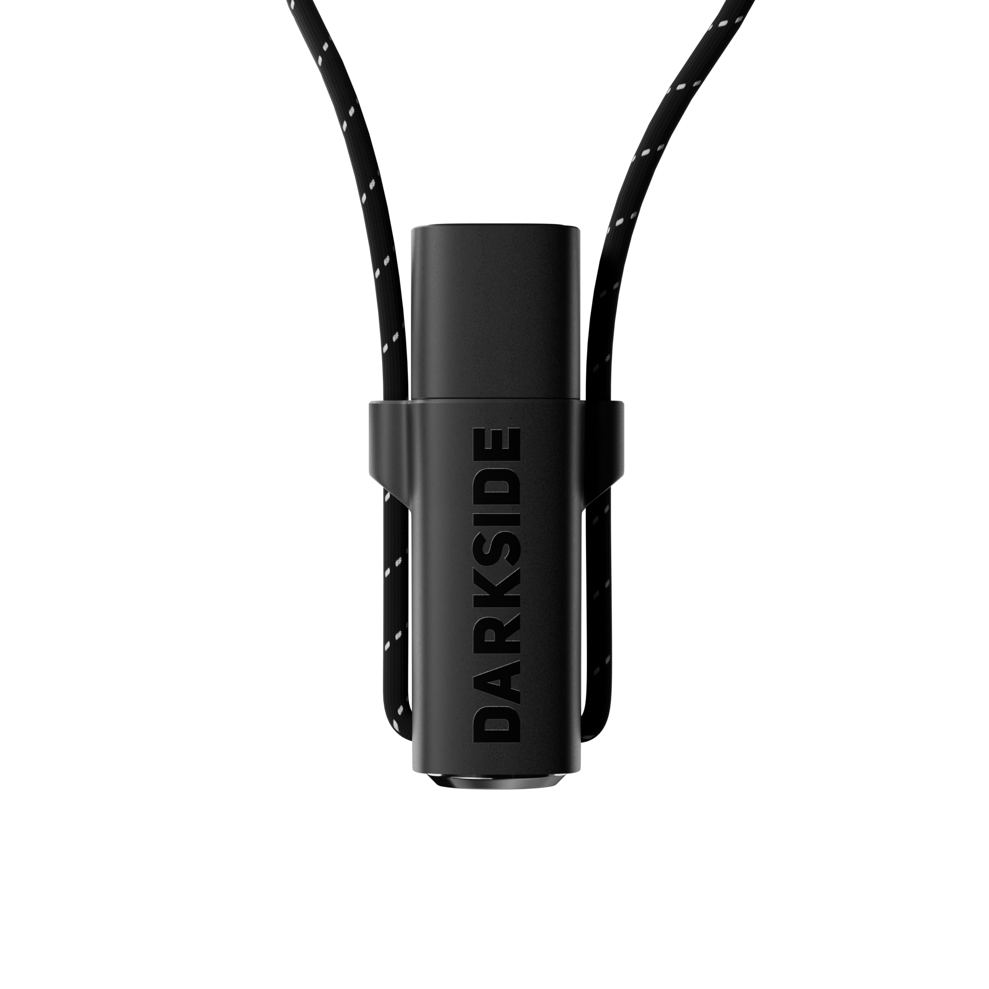 Darkside D-Stick Schwarz im Etui, schmale Seitenansicht mit Schlaufe