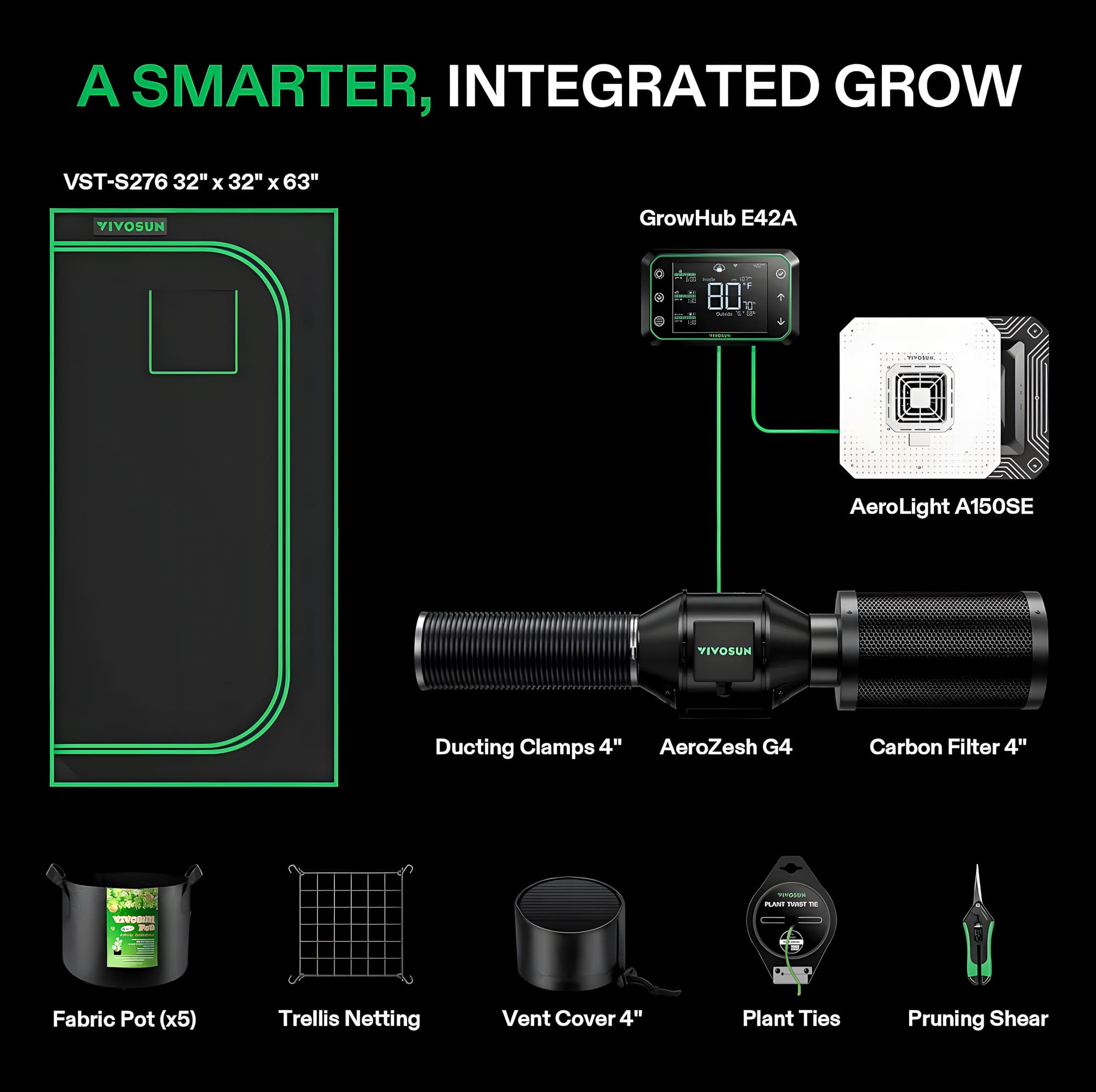 Vivosun Smart Growbox 80x80x160 cm mit AeroLight LED, AeroZesh Belüftung und GrowHub Controller 4 Vivosun Smart Growbox 80x80x160 cm mit AeroLight LED, AeroZesh Belüftung und GrowHub Controller 4