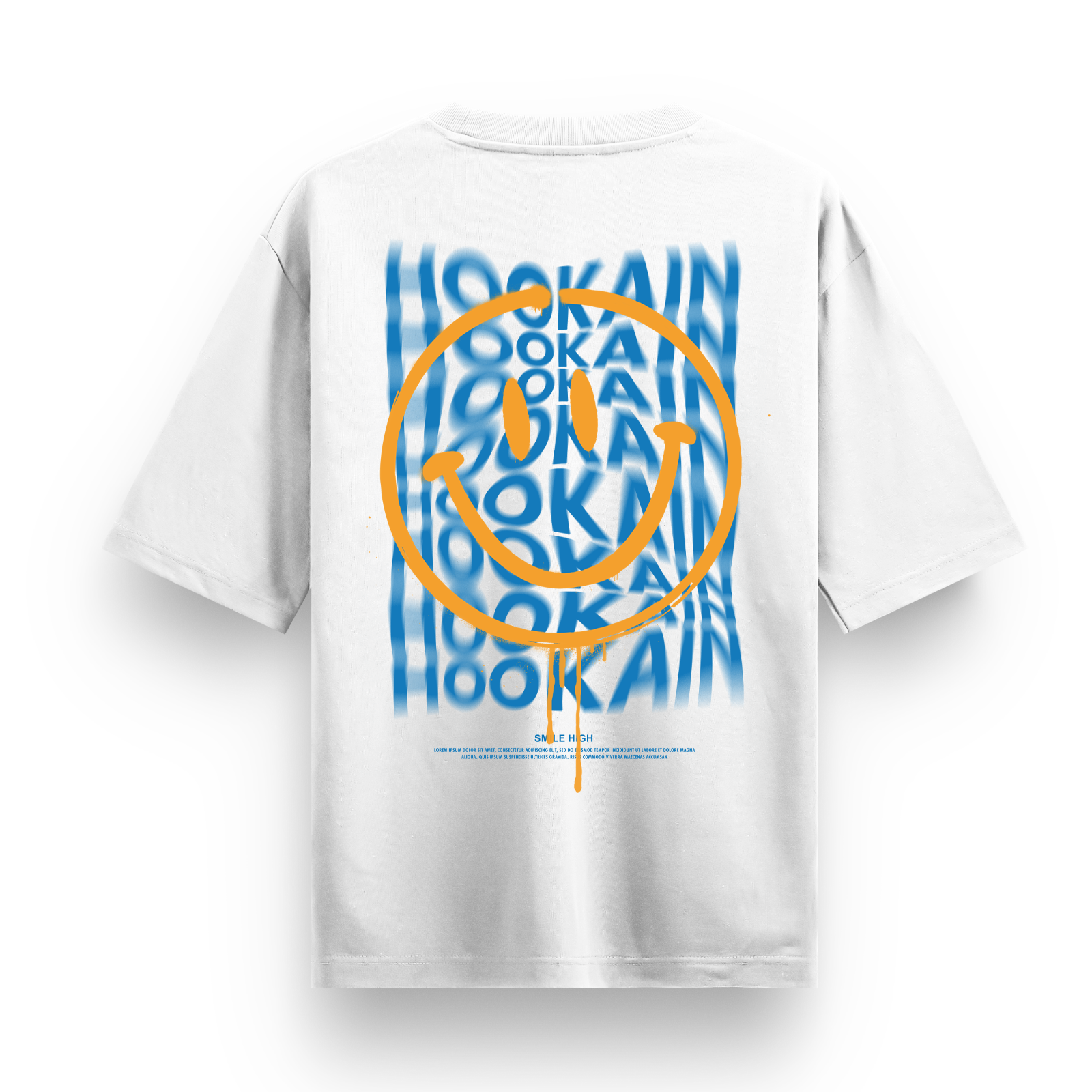  Smile High Logo T-Shirt  Medium Fit Weiß - Hookain 1