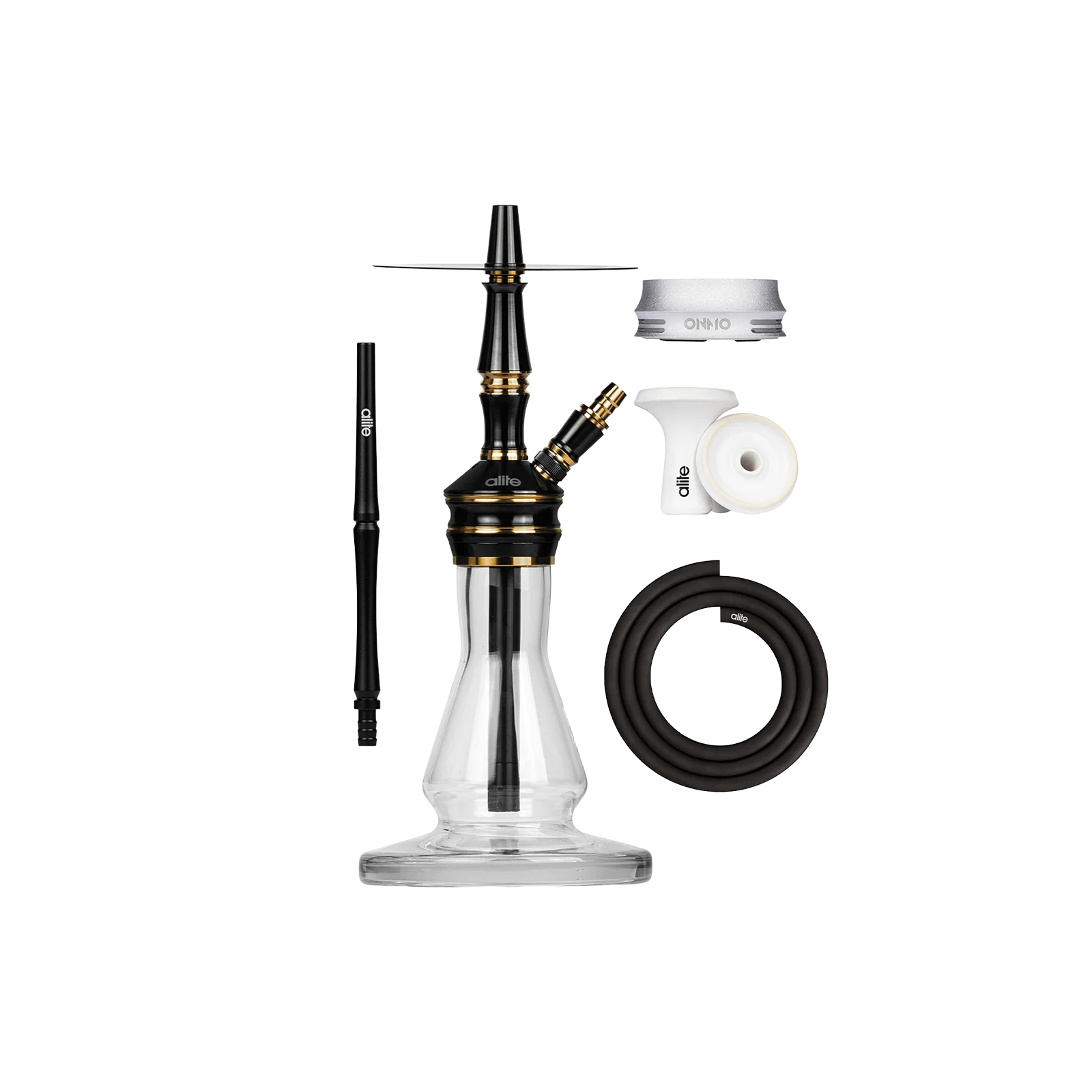Alite Bash Mini Lounge Black/Gold: Kompakte Edelstahl-Shisha 1