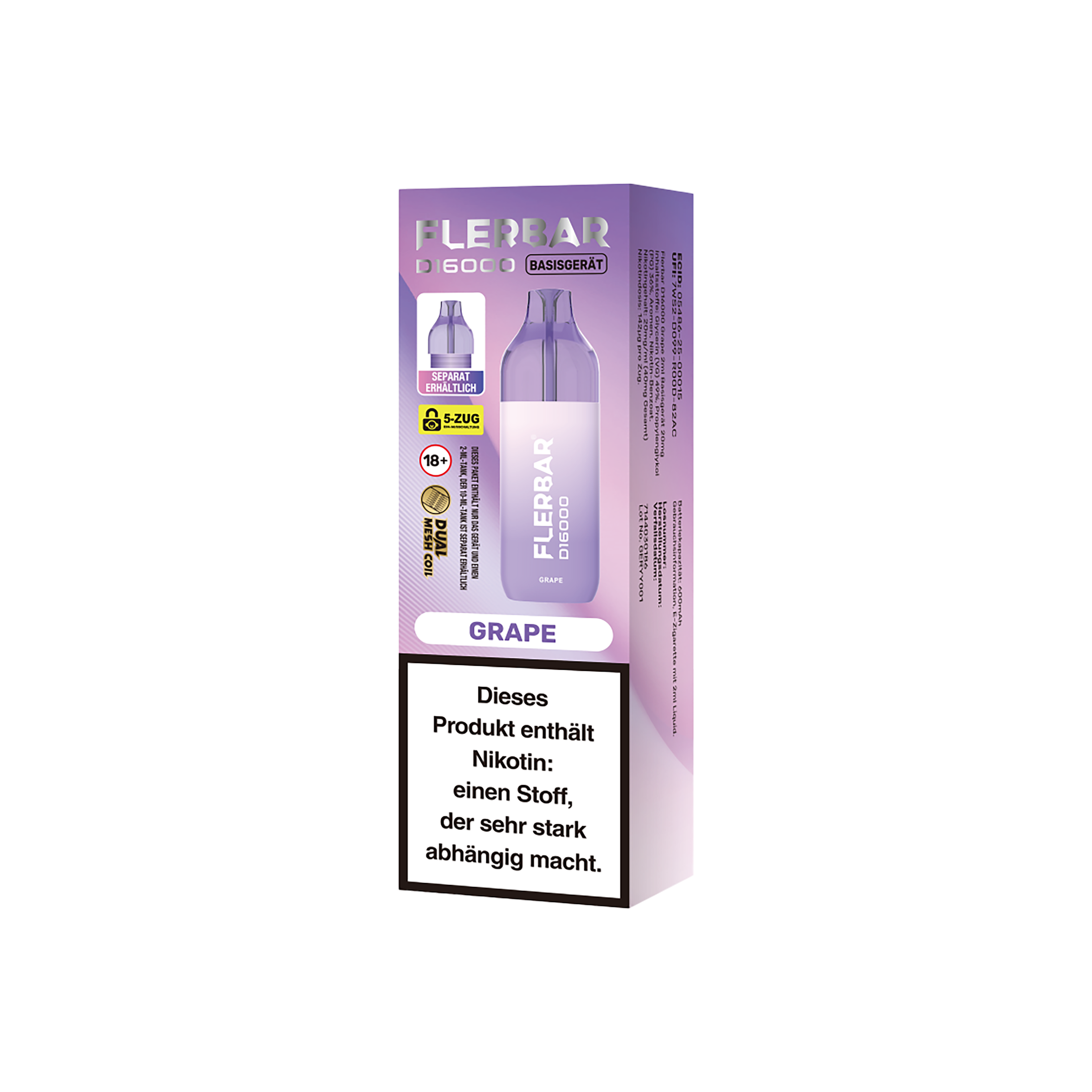 Flerbar D16000 Grape 12ml E-Zigarette – 16000 Züge 3