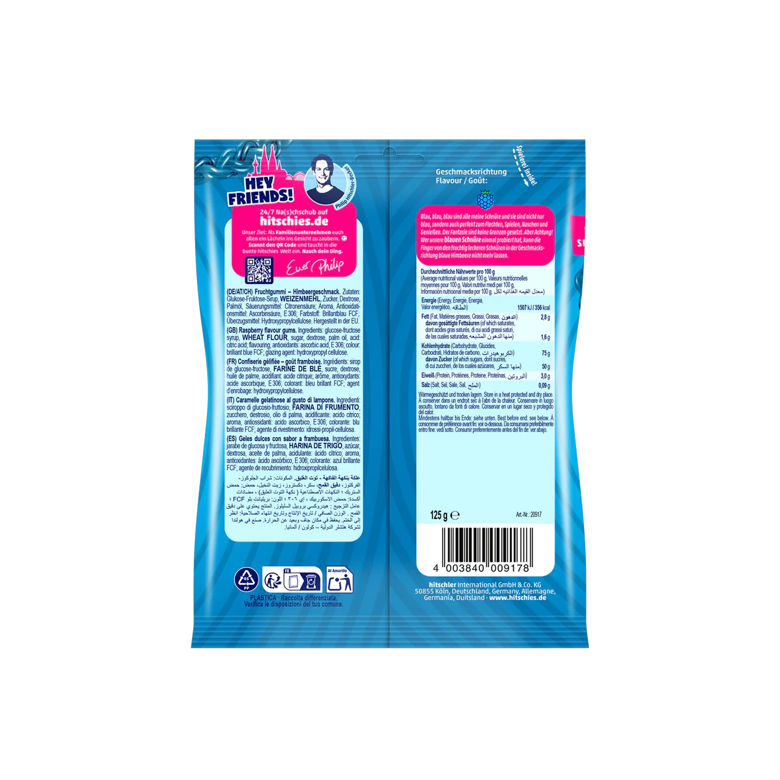 Hitschies - Schnüre - Blau - Himbeere -125 g 3