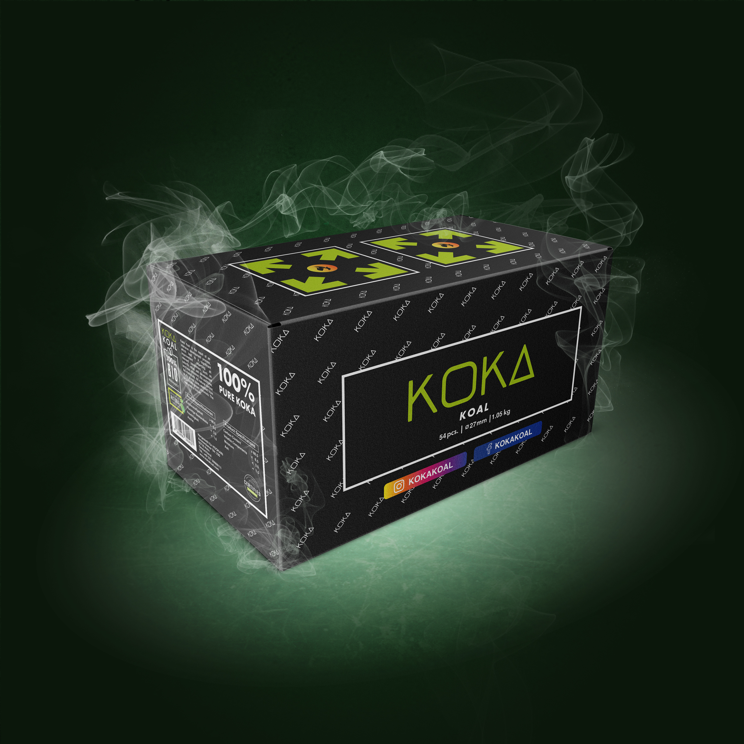 Koka Koal - 100% Pure Koka - 1 kg - 27 mm | Shisha Kohle | Online bestellen 1