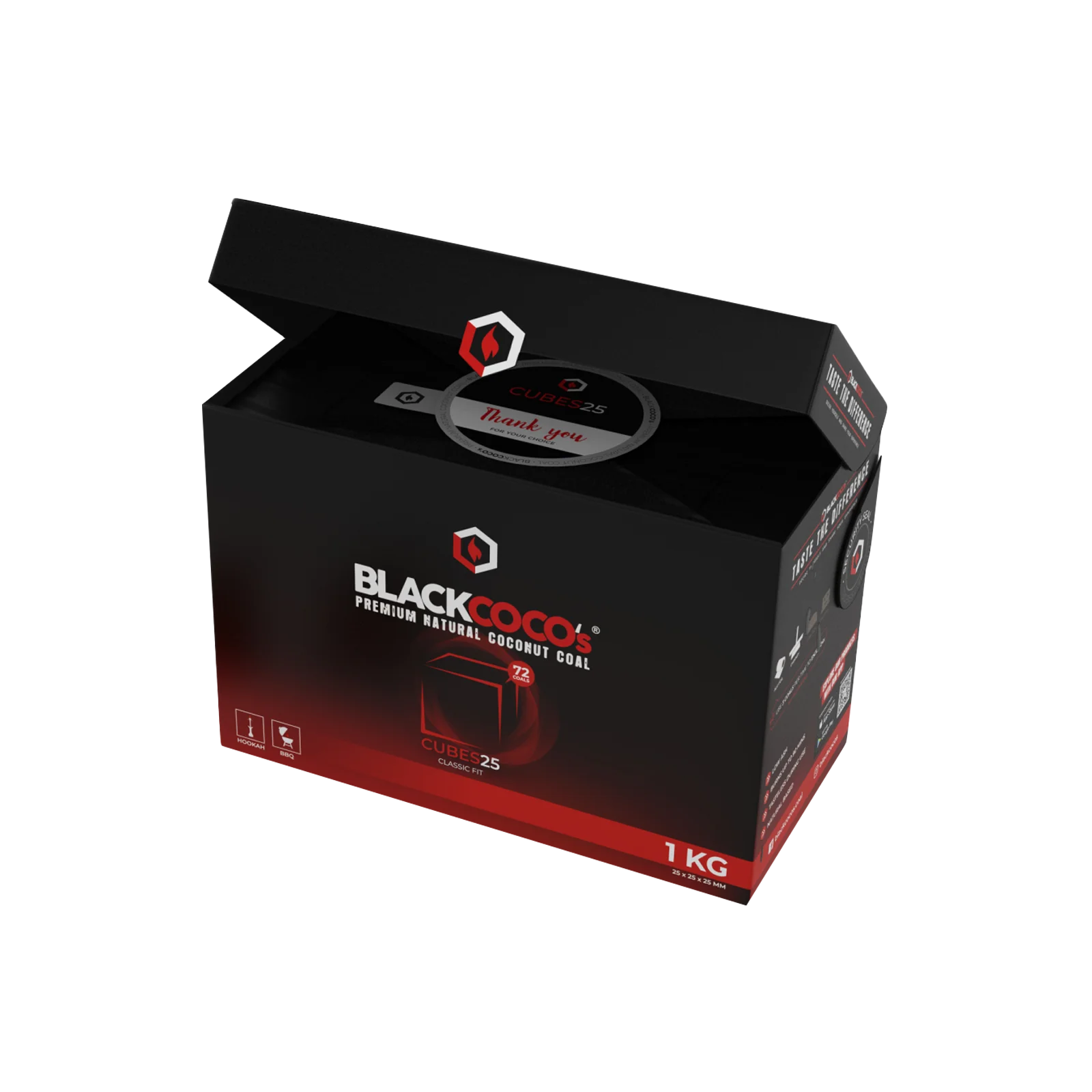 BLACKCOCO's Cubes 25 1 kg | Premium Naturkohle bestellen 3