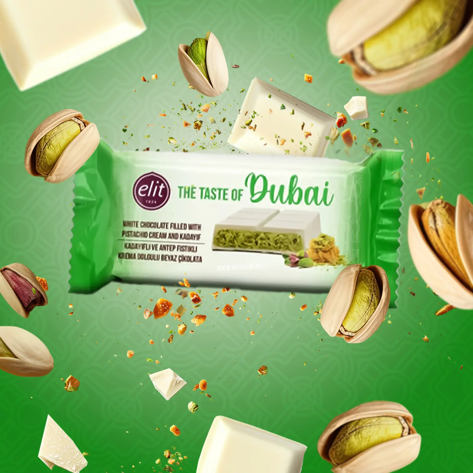 Dubai Schokolade Weiß 90 g | Genuss mit Pistaziencreme & Kadayefe 1