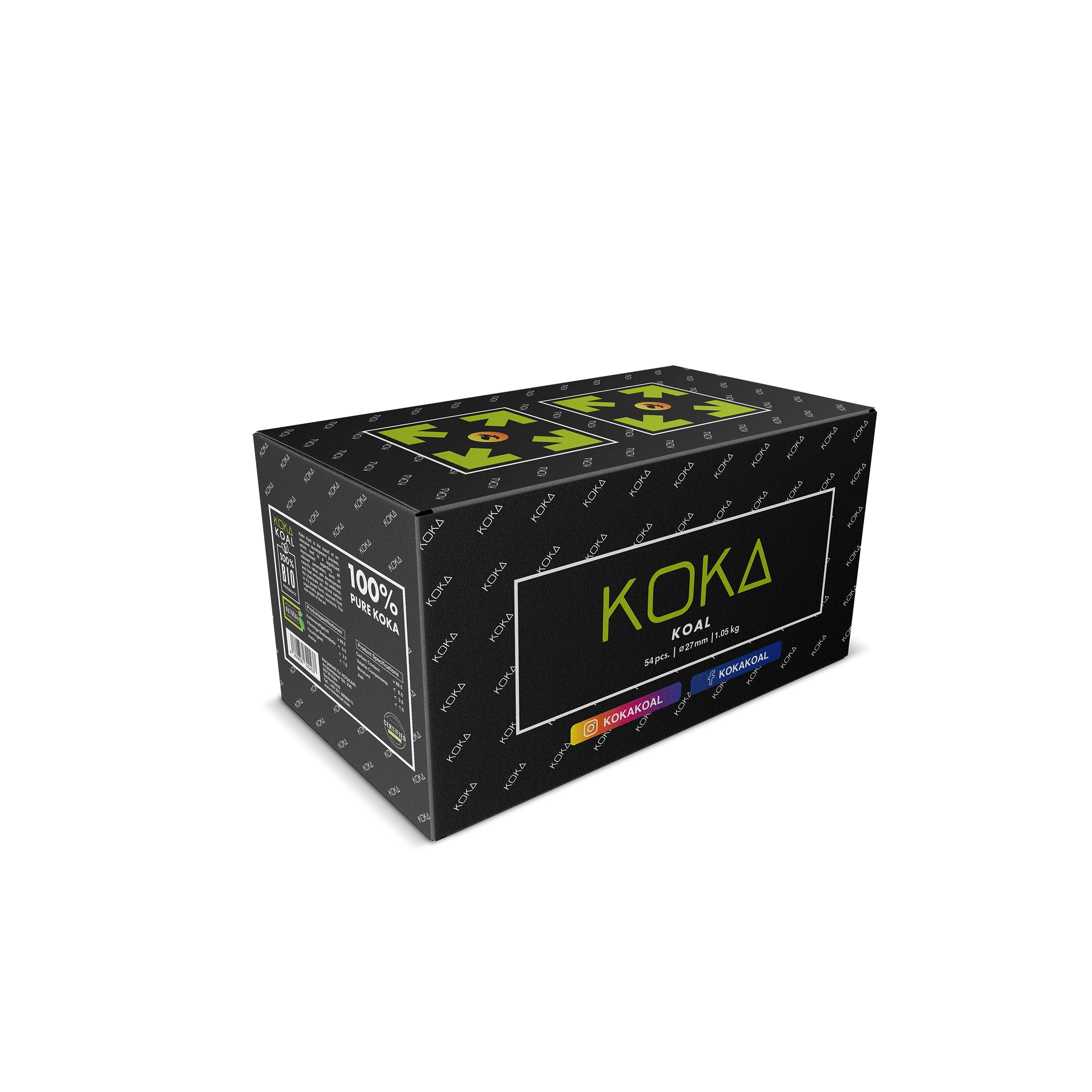 Koka Koal - 100% Pure Koka - 1 kg - 27 mm  | Shisha Kohle | Online bestellen 3