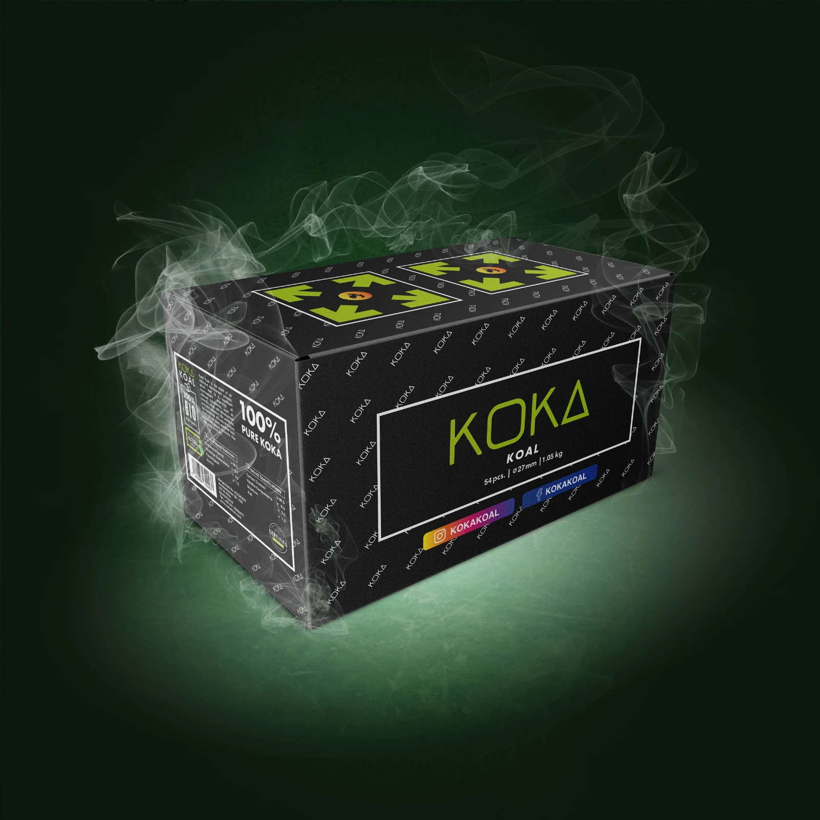 Koka Koal - 100% Pure Koka - 1 kg - 27 mm | Shisha Kohle | Online bestellen 1