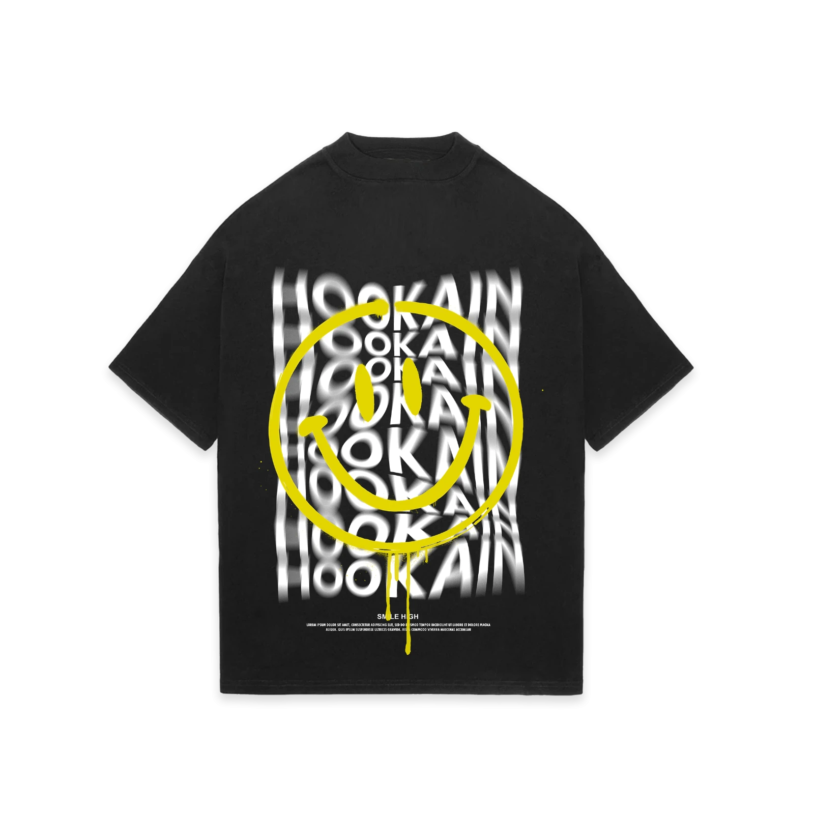 Logo T-Shirt - Medium Fit - Hookain Smile High - White XXL