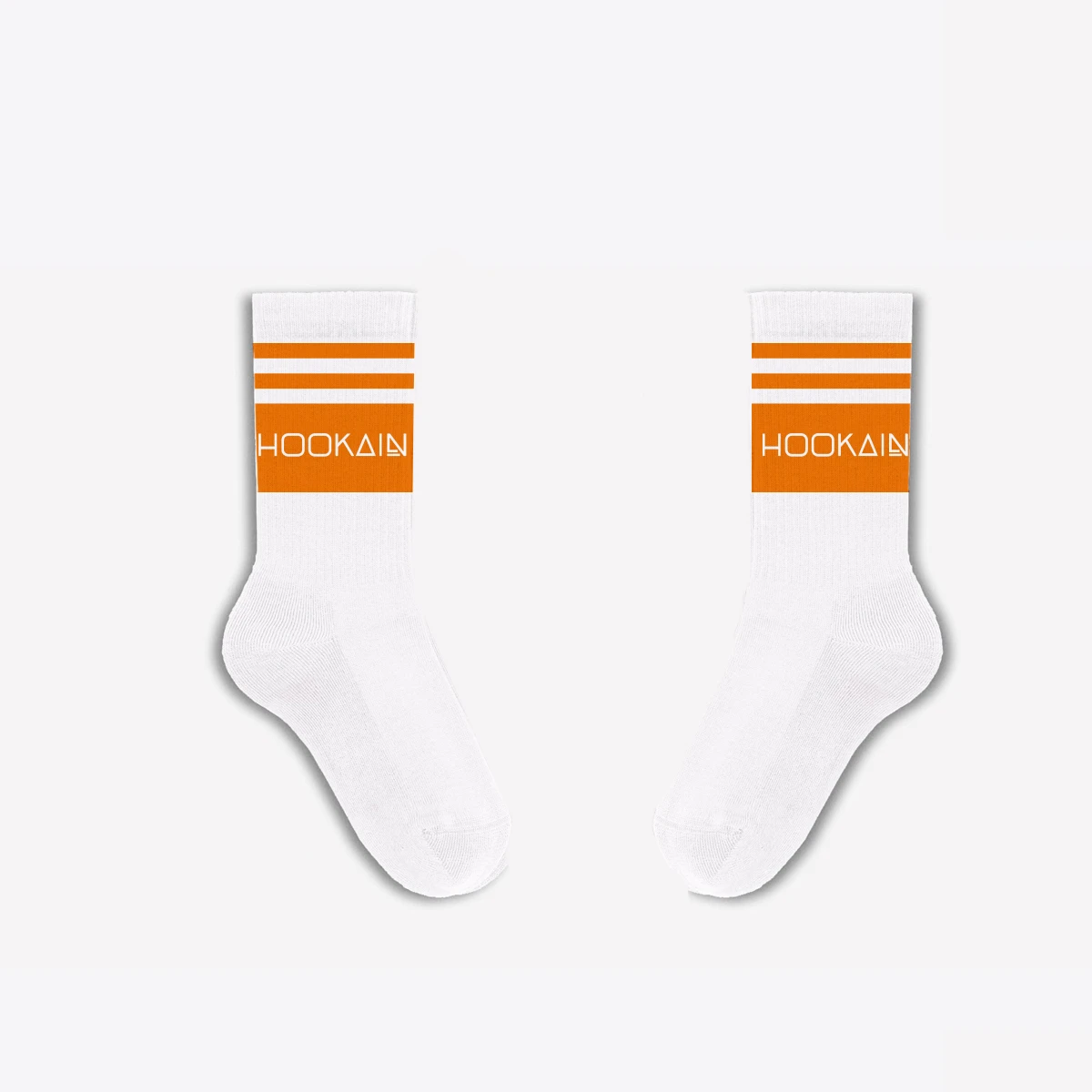 White Socks - Hookain - Orange Stripes - Hookain Onlineshop